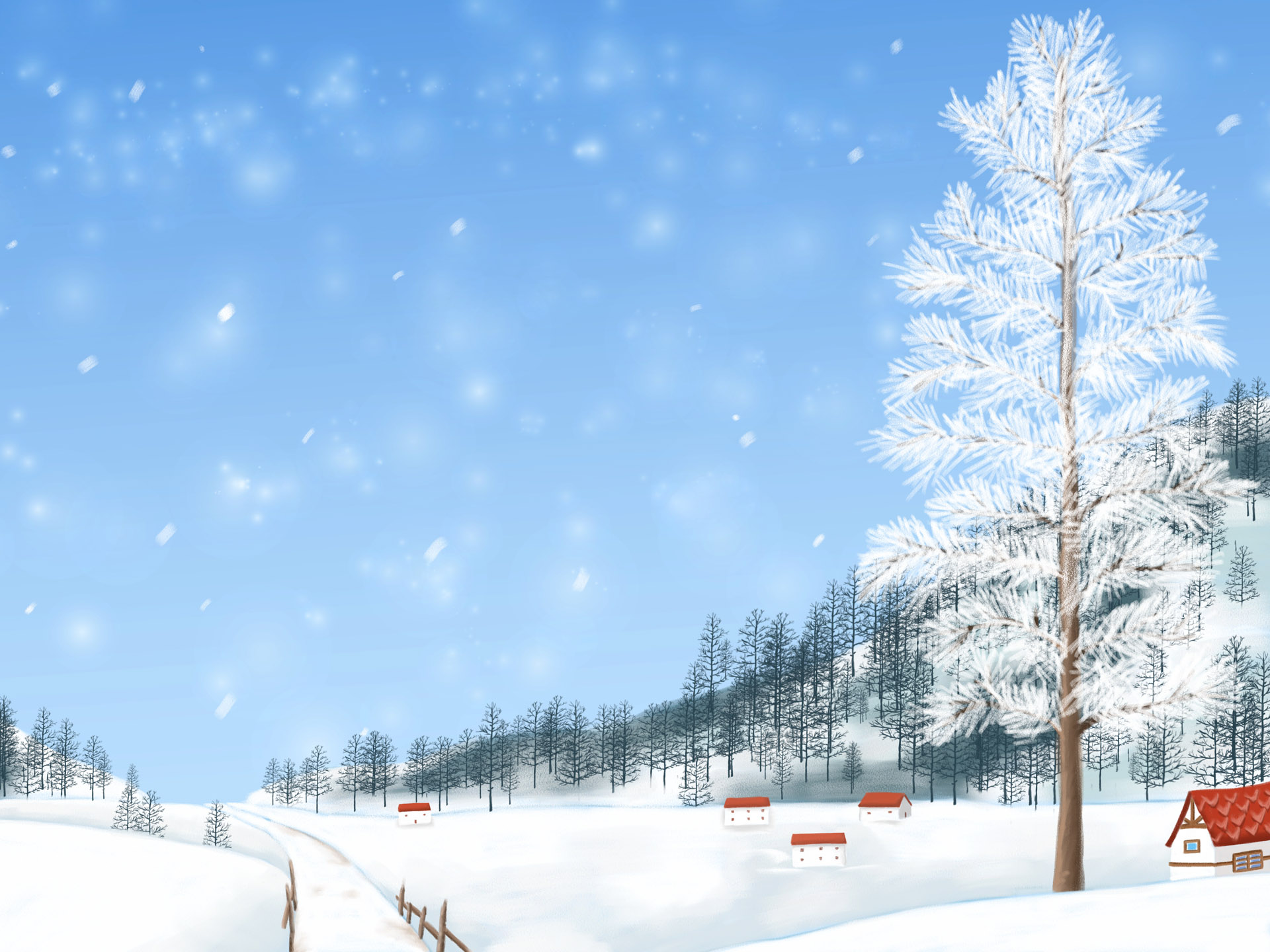 General 1920x1440 illustration winter snow artwork landscape