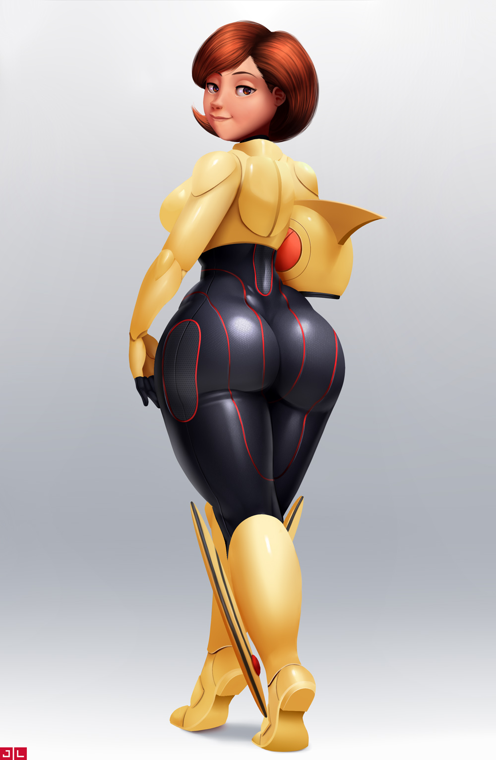 Anime 1000x1533 The Incredibles Elastigirl digital art ass thick ass thick thigh Go Go Tomago Big Hero 6 cosplay crossover