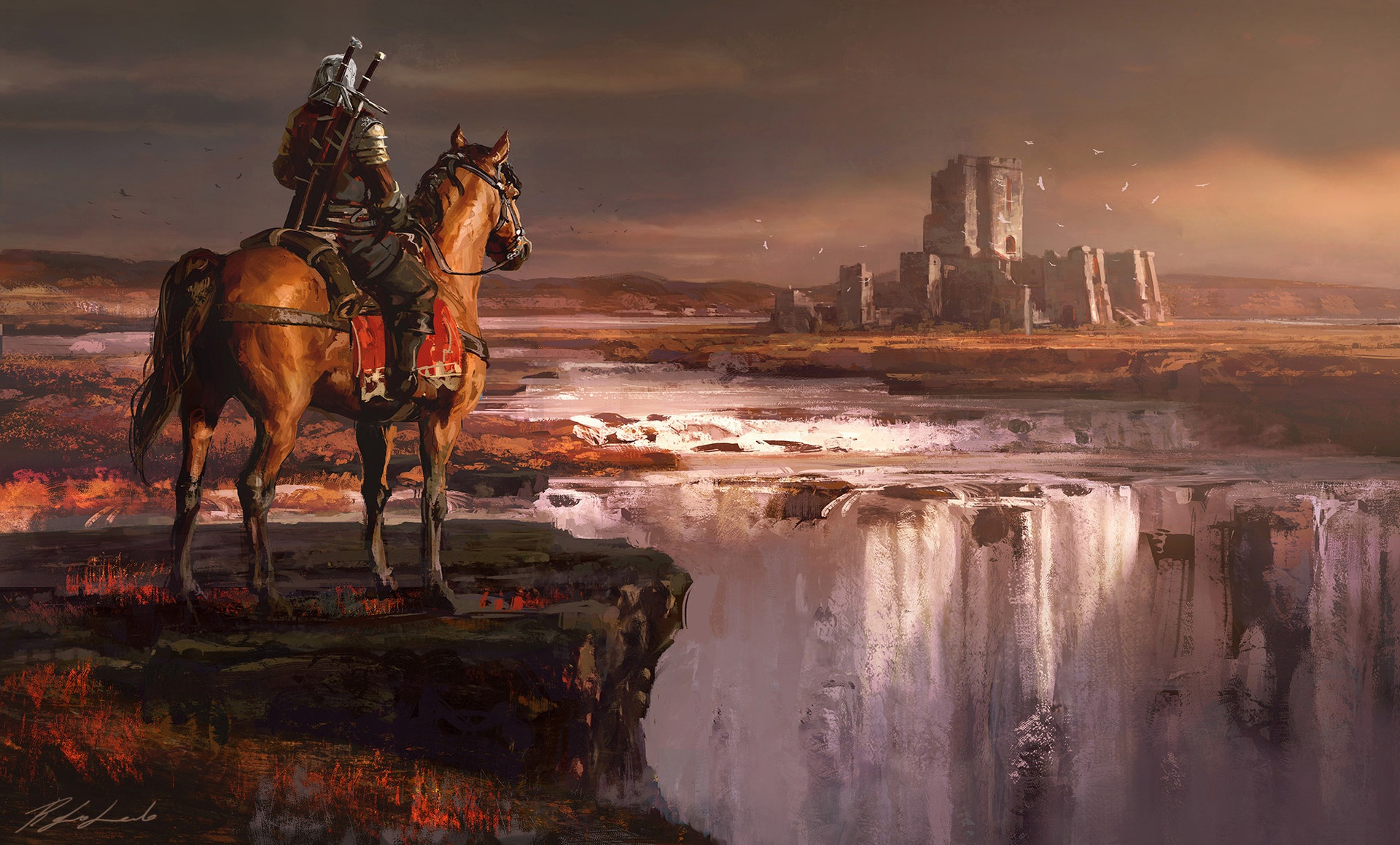 General 1920x1159 video game art fantasy art video games Geralt of Rivia The Witcher 3: Wild Hunt