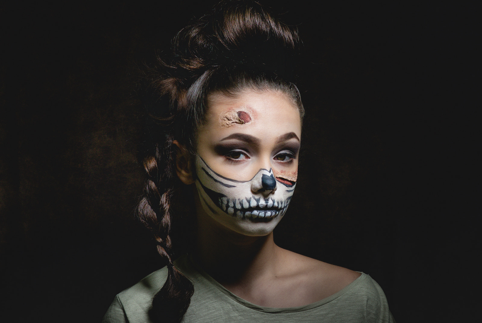 People 1600x1075 women skull 500px body paint portrait