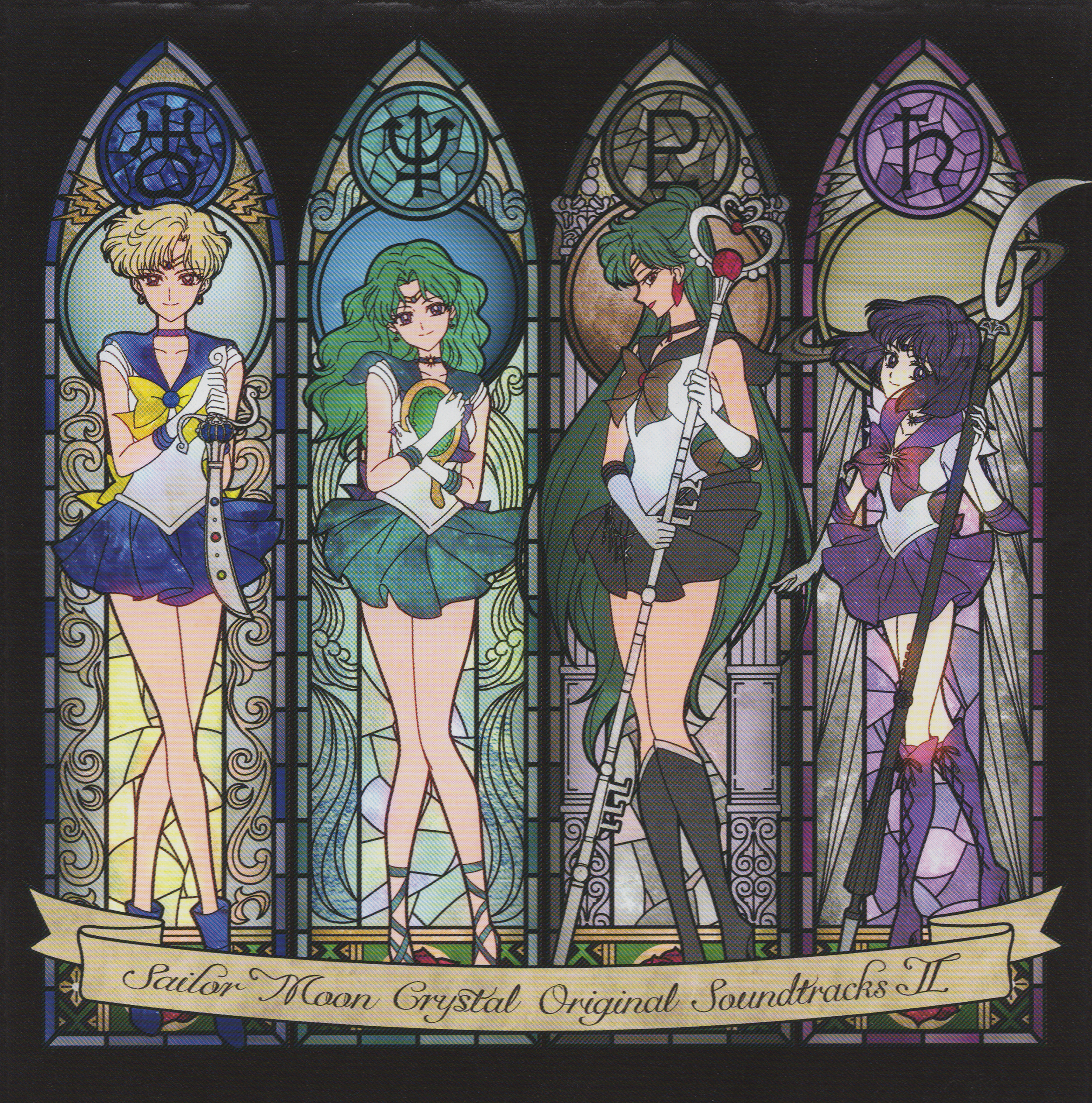 Anime 2500x2527 Sailor Uranus Sailor Neptune Sailor Pluto Sailor Saturn Sailor Moon anime anime girls Alphonse Mucha