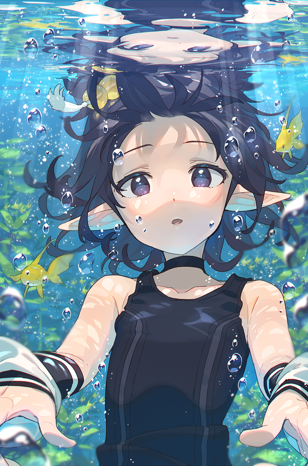 Anime 1056x1600 anime anime girls digital art artwork 2D portrait display Narumi Arata underwater
