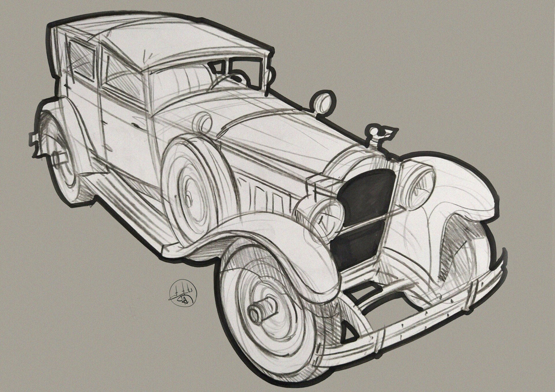 General 1920x1357 Aleksandr Sidelnikov car sports car sketches drawing