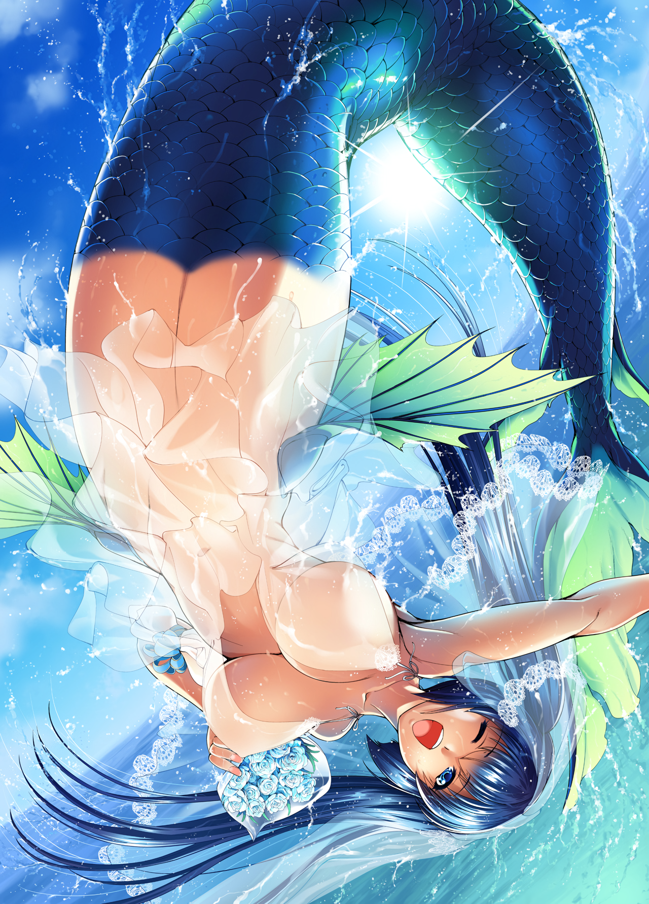 Anime 1280x1783 artwork GEN mermaids