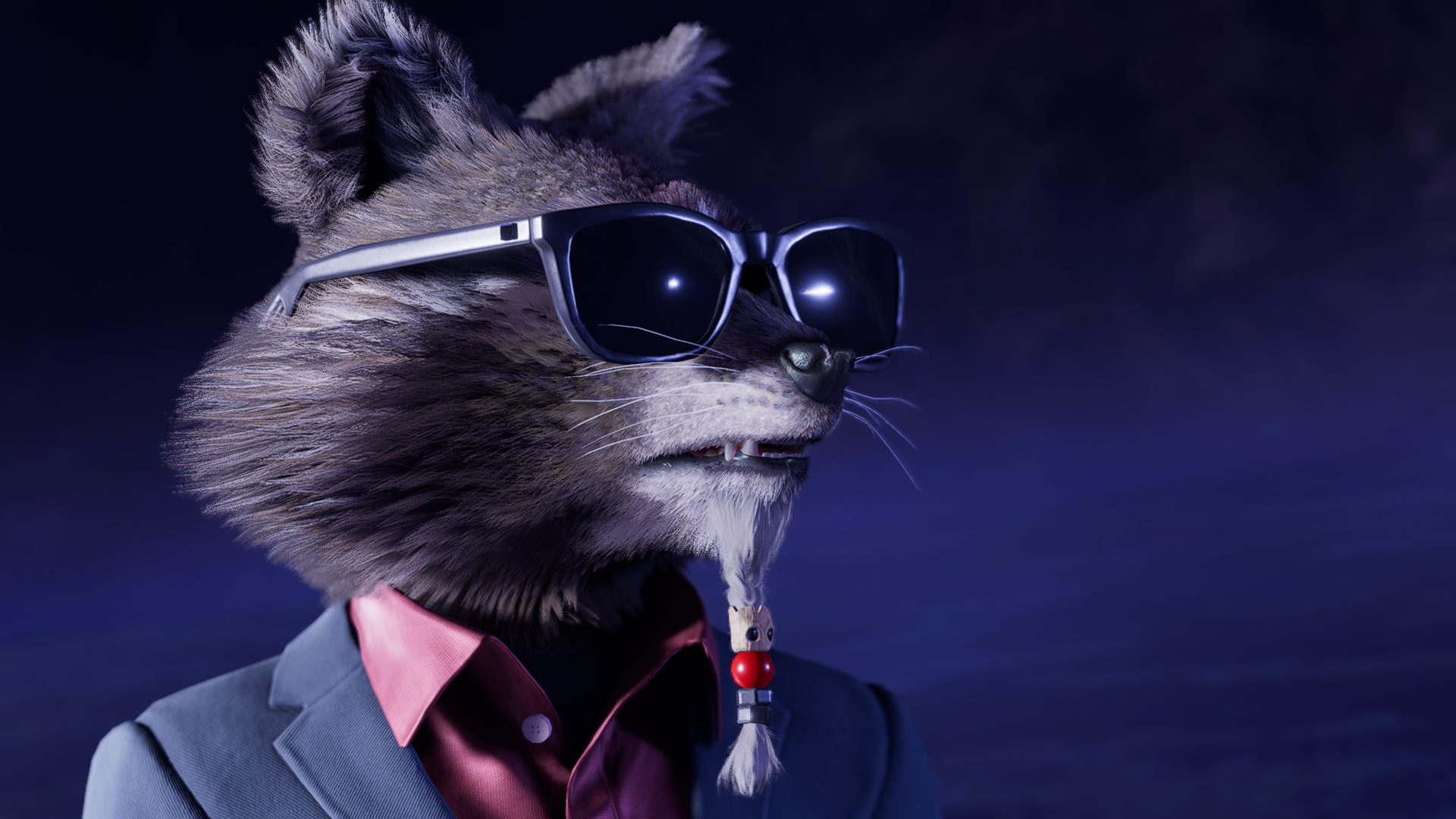 General 1920x1080 Guardians of the Galaxy (Game) CGI screen shot raccoons Rocket Raccoon sunglasses suits video game characters fur video game art whiskers video games animals digital art