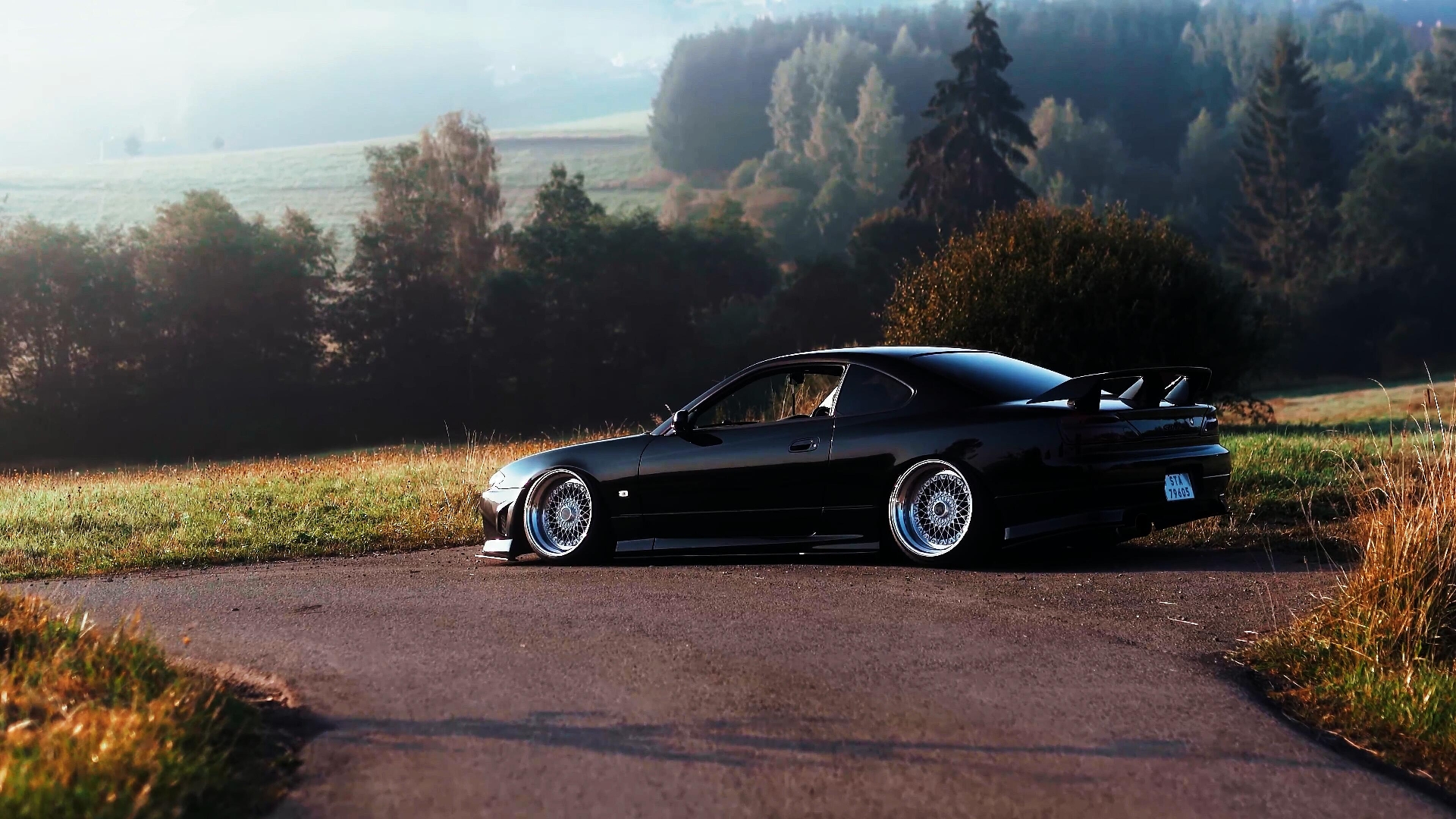 General 1920x1080 Nissan Silvia S15 Japanese cars car Nissan low car side view trees stanced