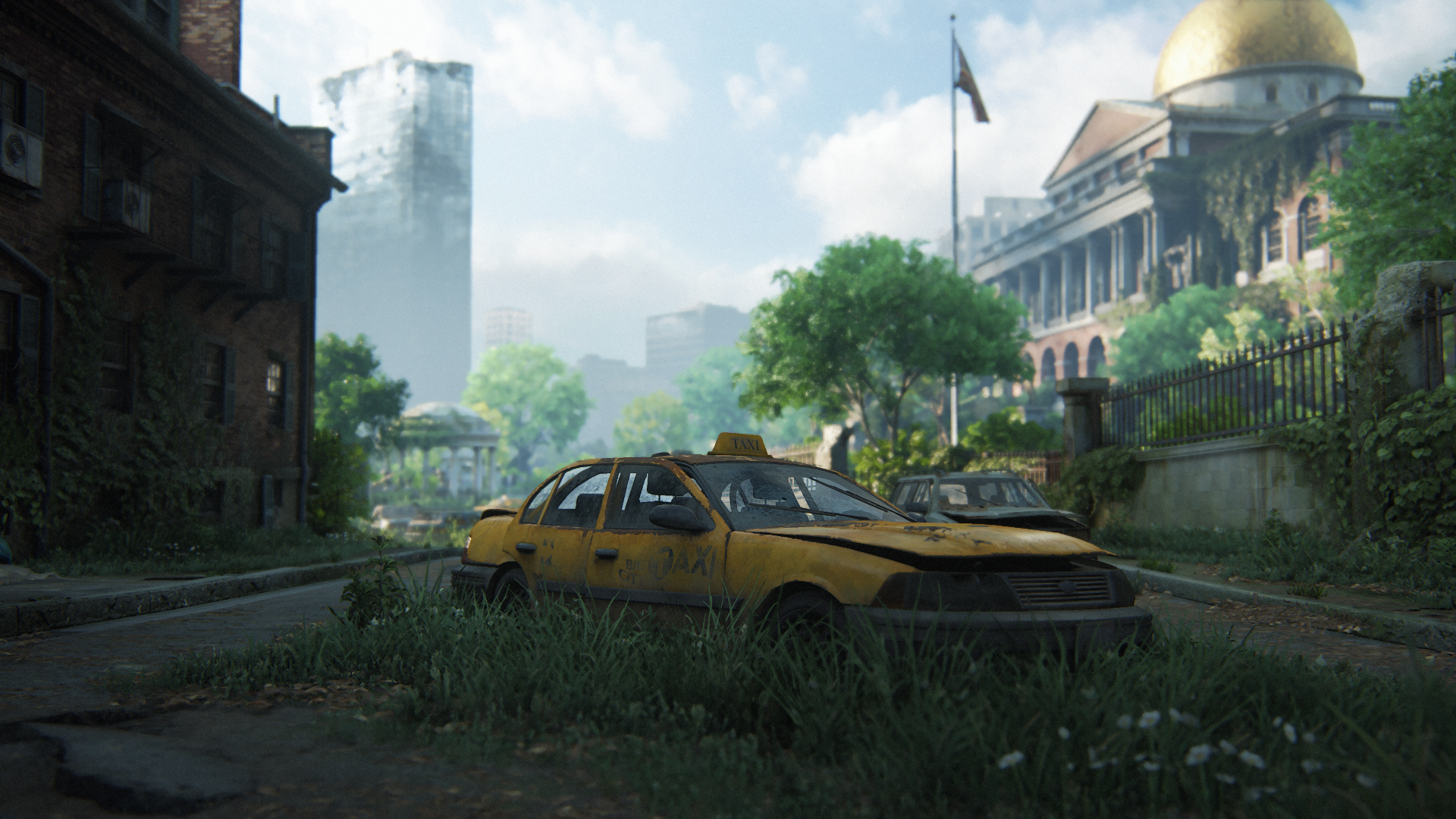 General 1920x1080 The Last of Us video games PlayStation taxi car building clouds sky trees grass flowers CGI
