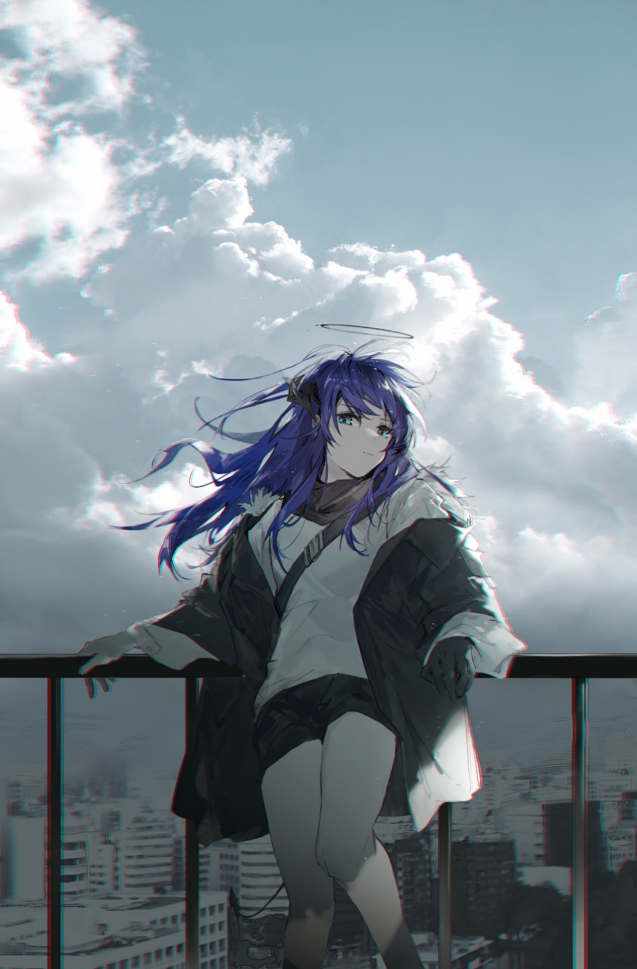 Anime 1280x1945 anime anime girls portrait display clouds looking at viewer sky Arknights Mostima (Arknights)