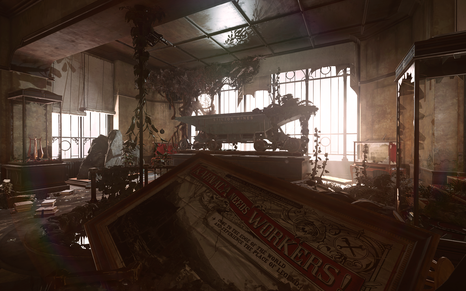 General 1920x1200 dishonored 2 Bethesda Softworks video games CGI chair leaves window interior video game art screen shot