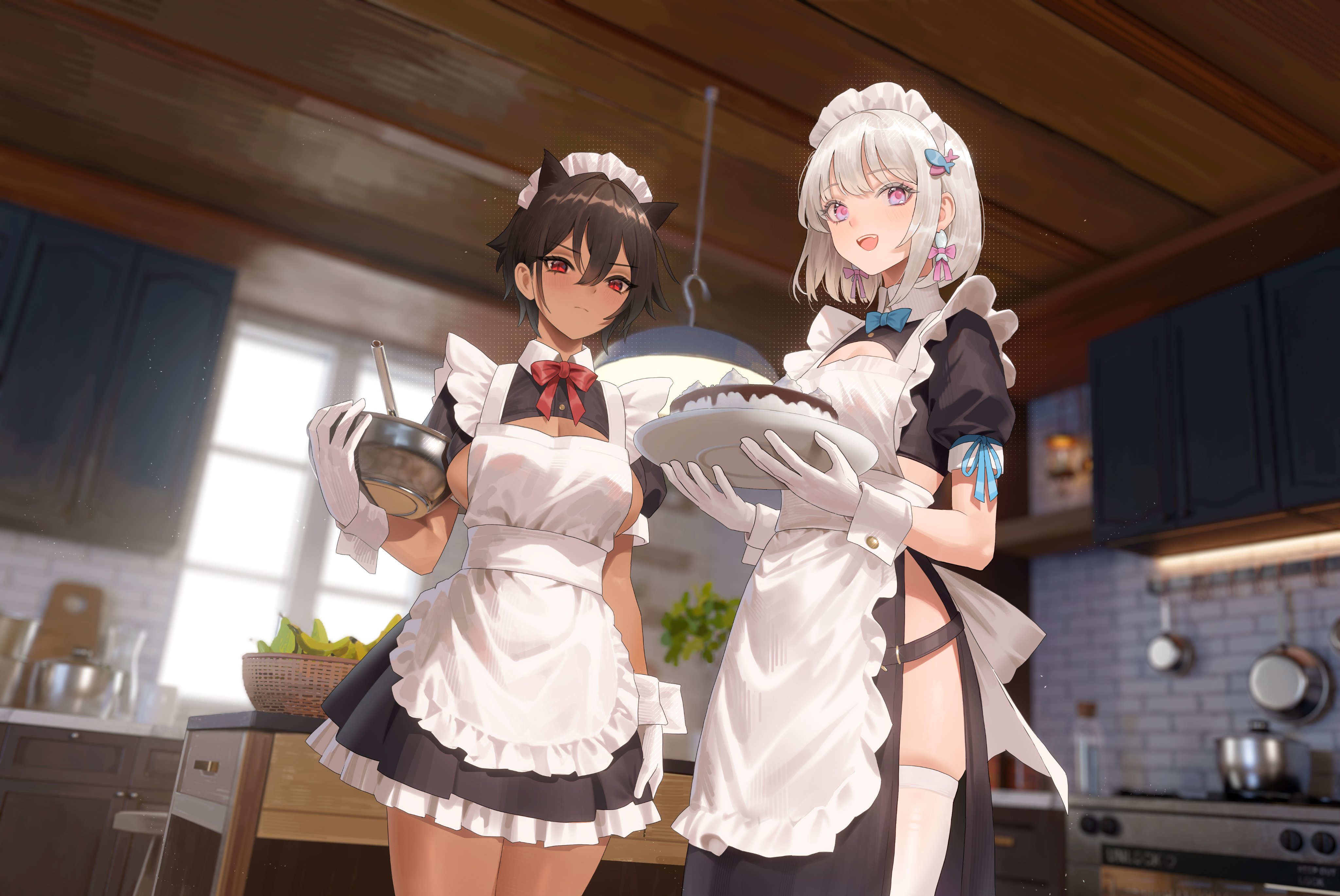 Anime 4096x2740 maid cat girl anime girls maid outfit