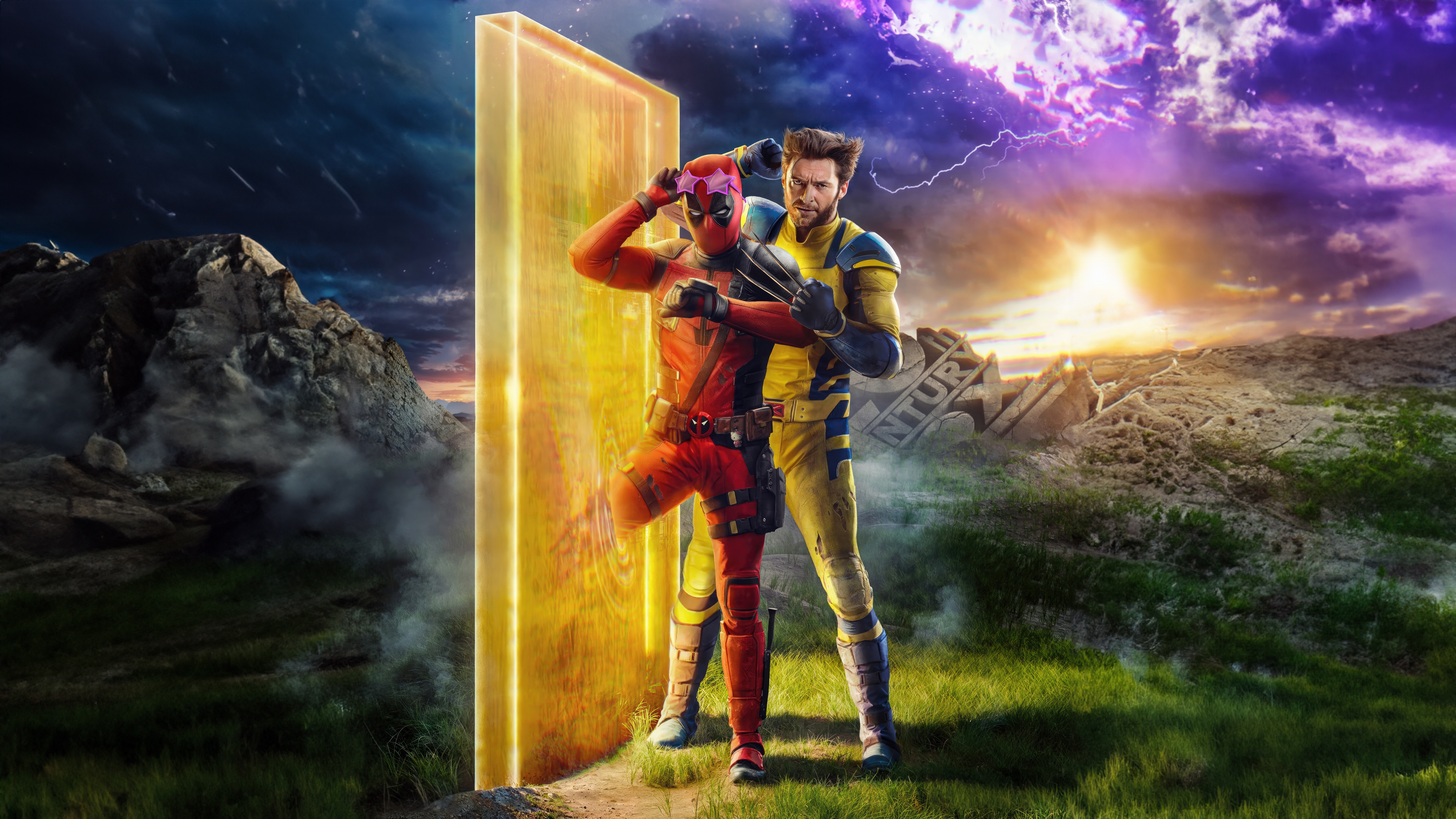 People 3840x2160 Deadpool Marvel Studios Marvel Cinematic Universe Wolverine Deadpool And Wolverine Hugh Jackman Ryan Reynolds Back to the Future