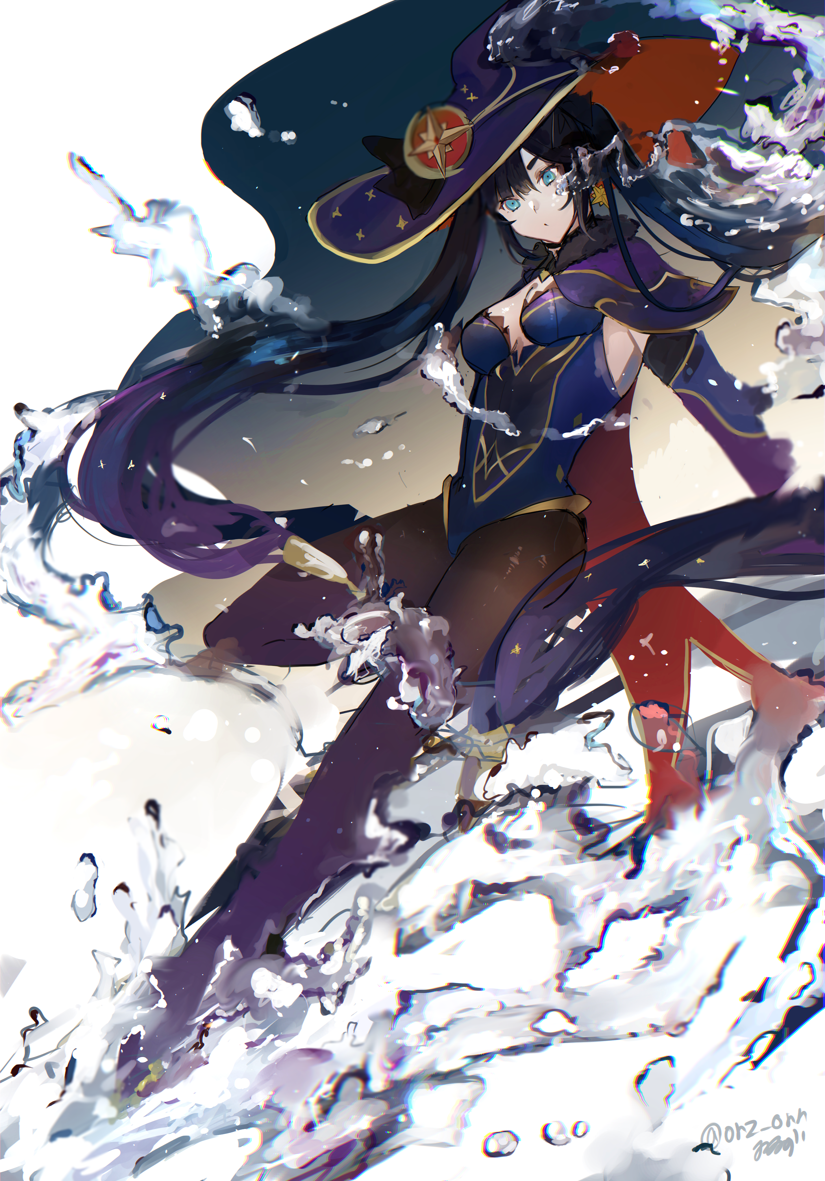 Anime 2854x4086 Genshin Impact Mona (Genshin Impact) anime girls witch hat water twintails