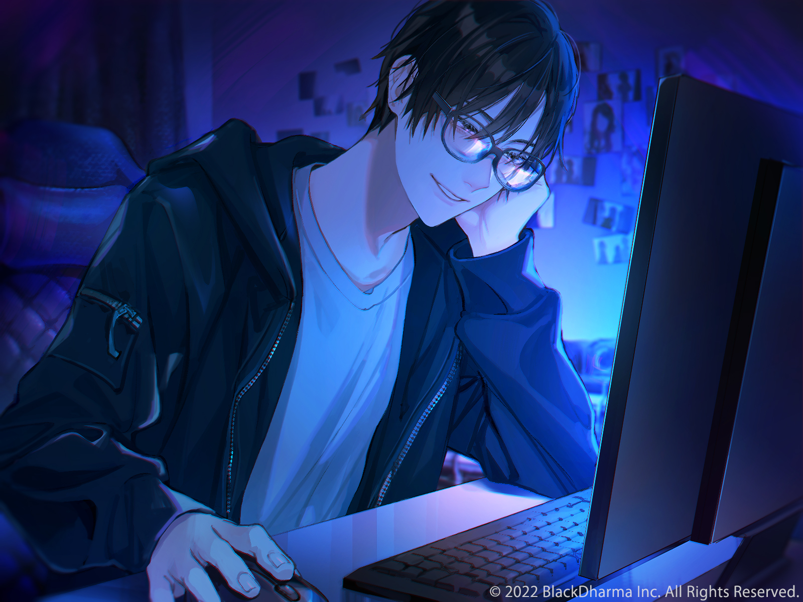 Anime 1600x1200 anime artwork anime boys glasses computer