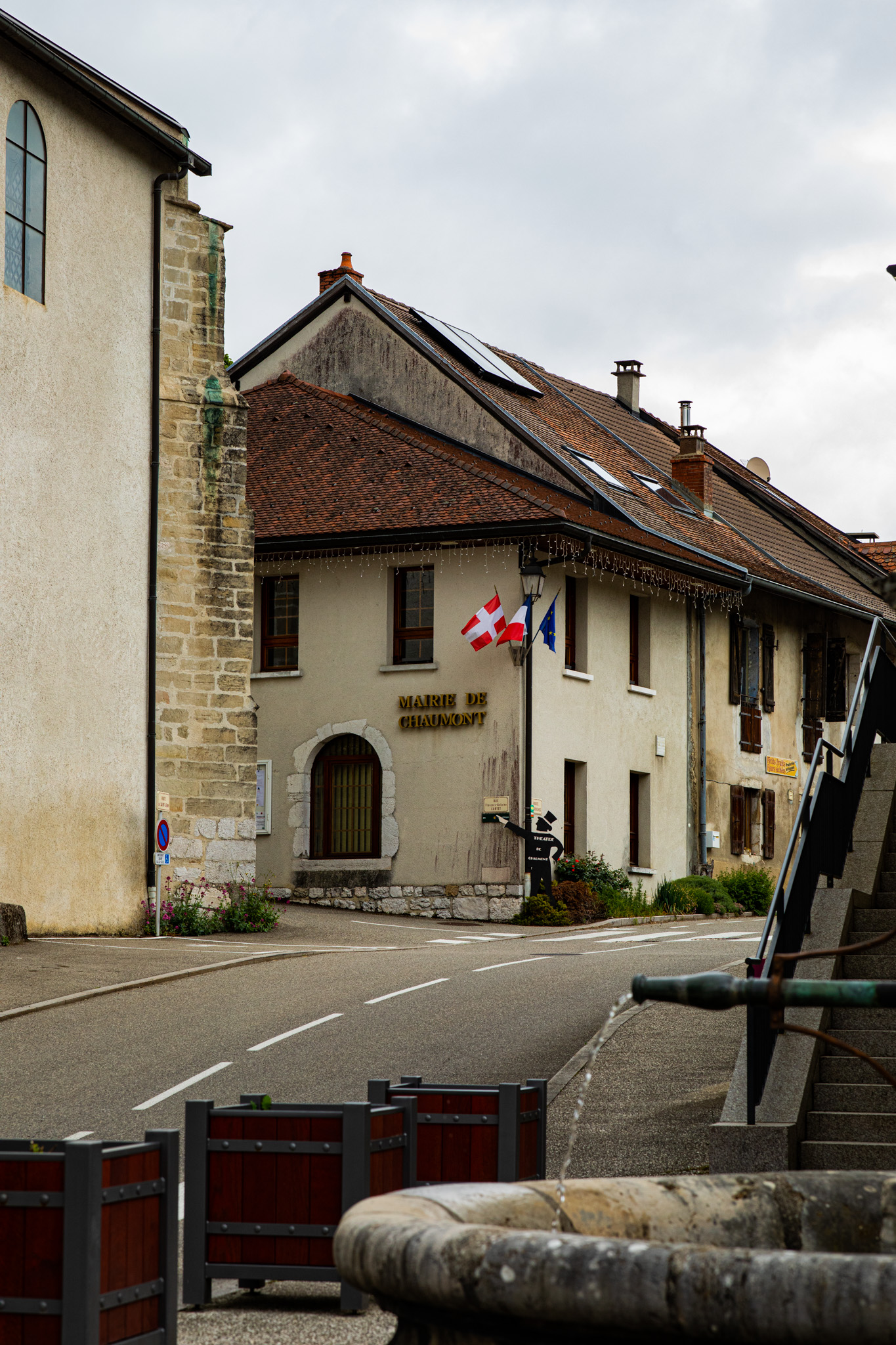 General 1365x2048 photography building flag village road urban portrait display France