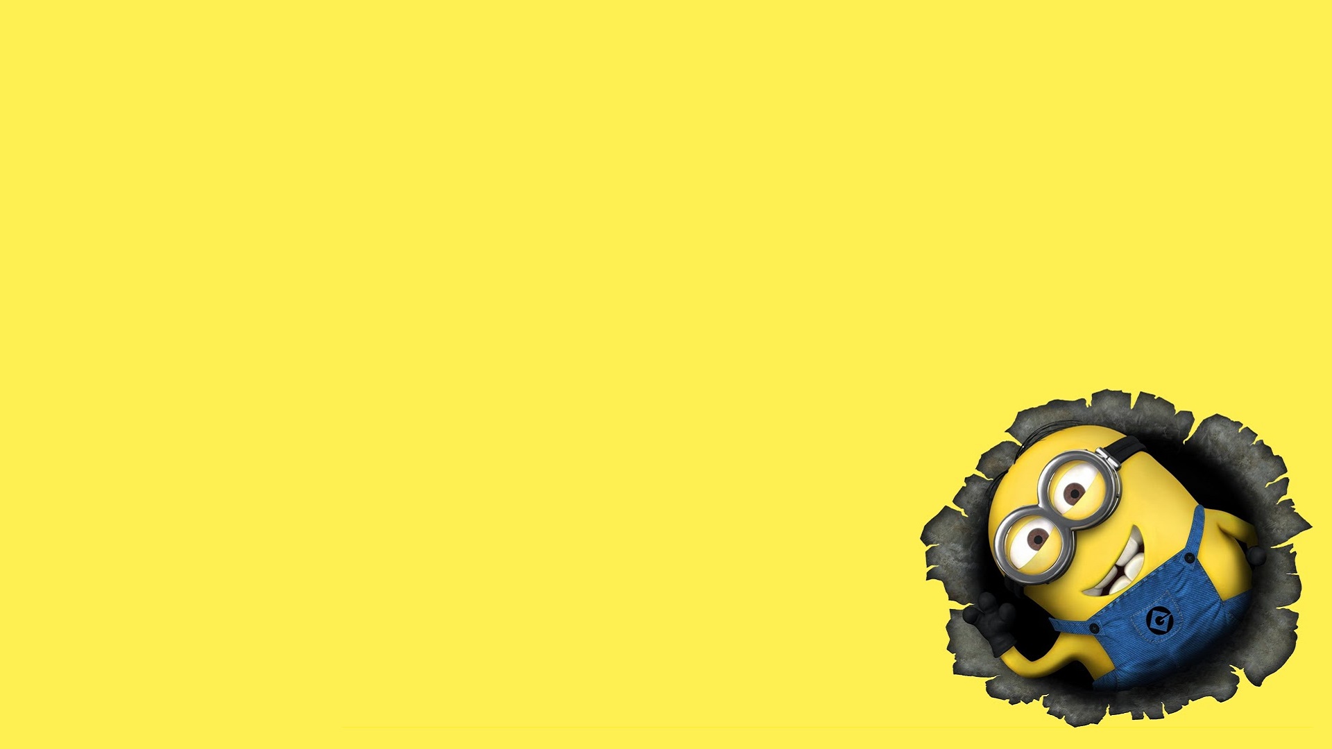General 1920x1080 minions yellow minimalism simple background yellow background movie characters Universal Pictures