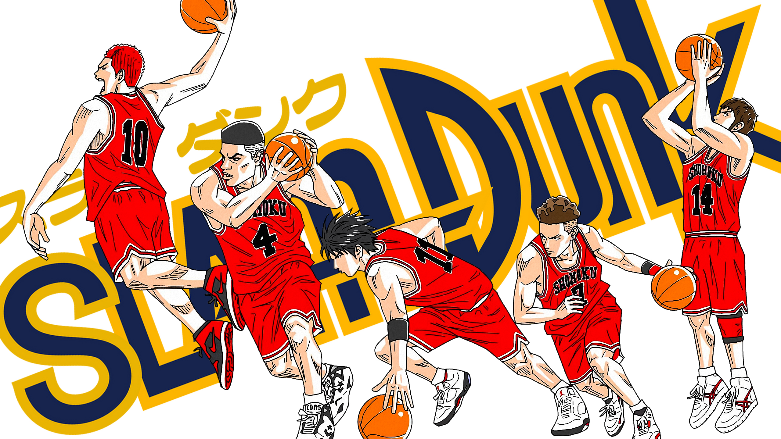 Anime 2560x1440 Slam Dunk (anime) basketball comic art anime anime boys Japanese Japanese characters manga