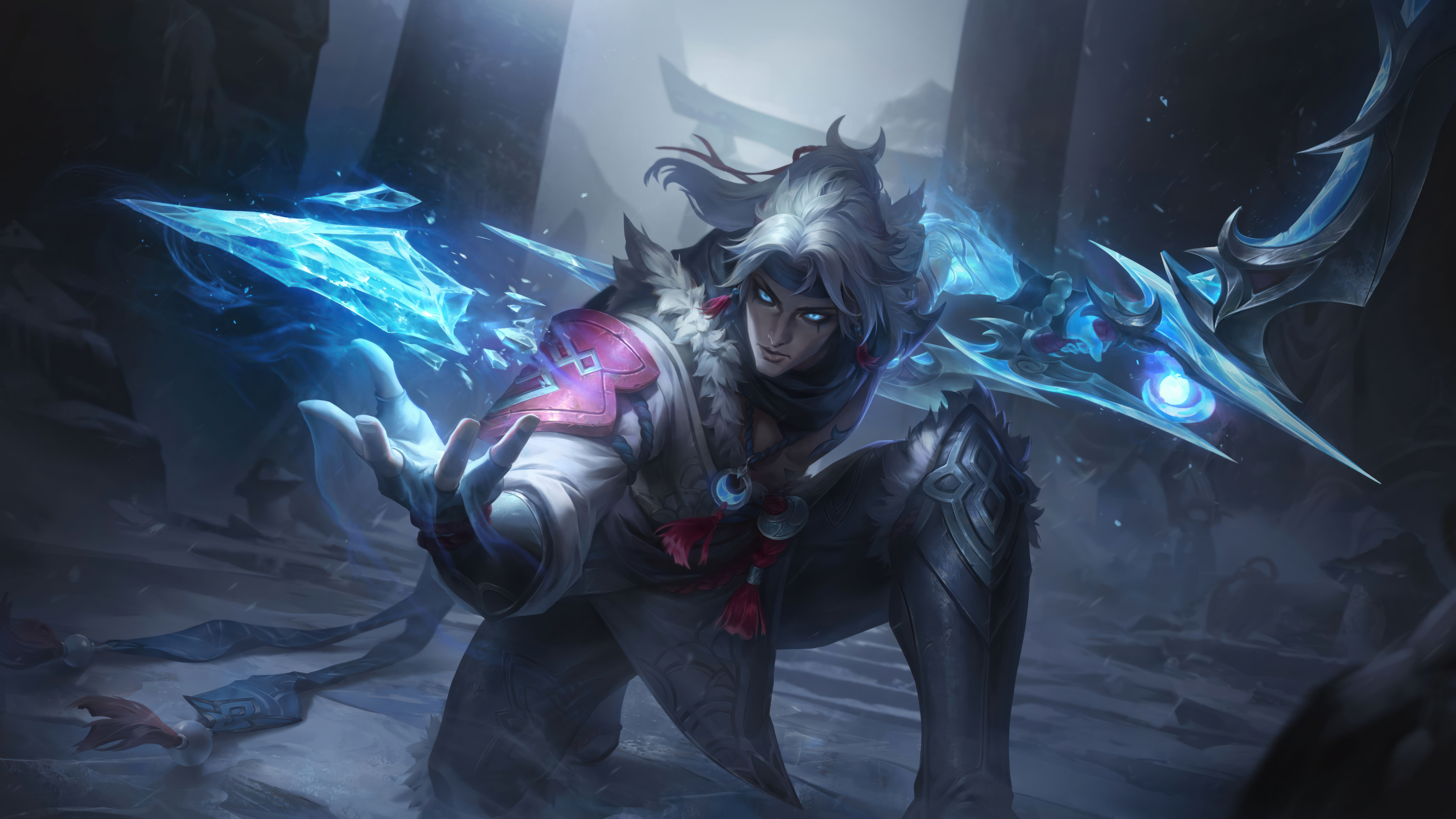 General 7680x4320 Snow Moon (League of Legends) Varus (League of Legends) League of Legends digital art Riot Games GZG 4K video games Adcarry ADC video game art video game characters