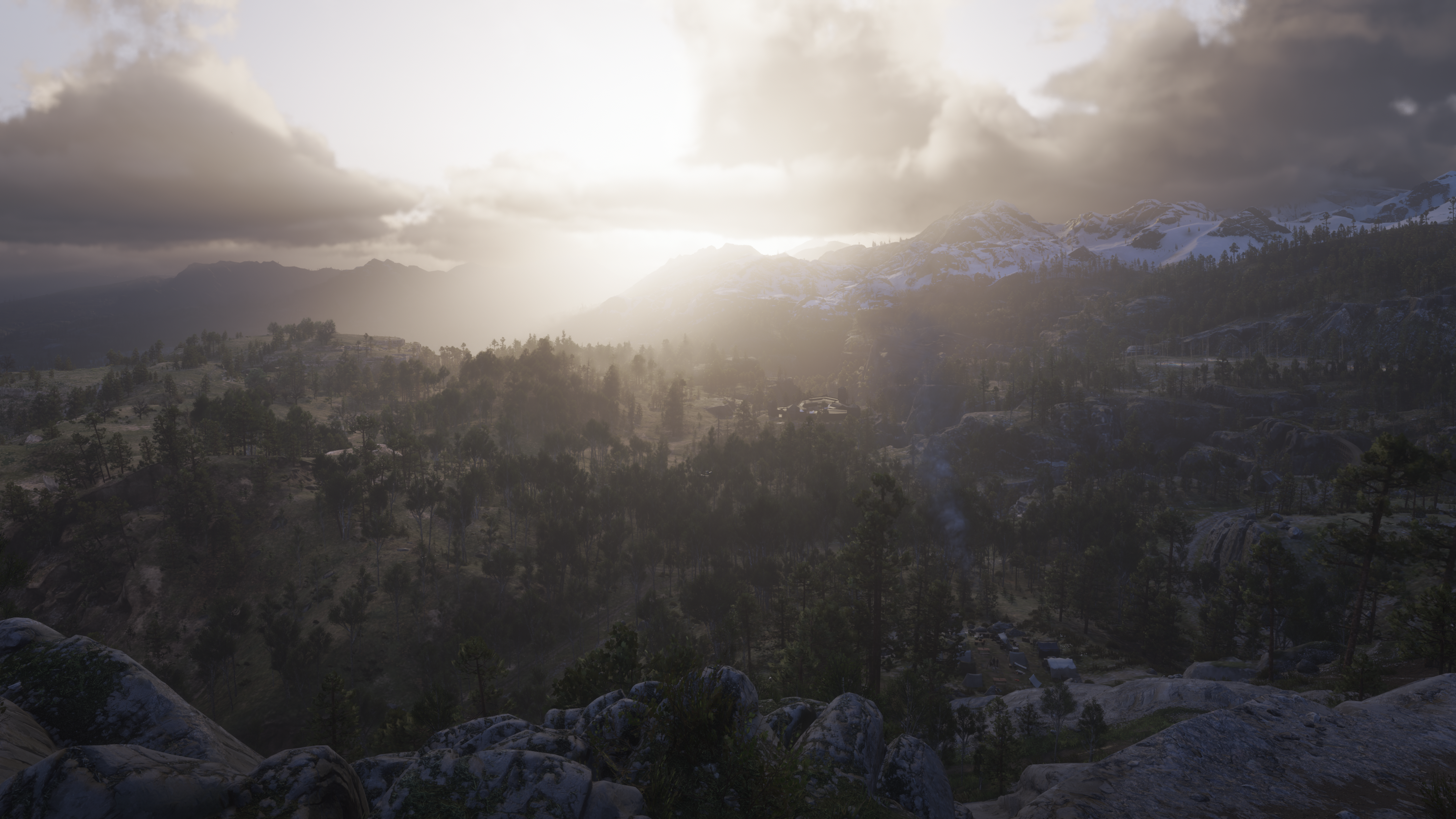 General 3840x2160 Red Dead Redemption 2 nature mountain view clouds video games landscape trees sky mountains CGI