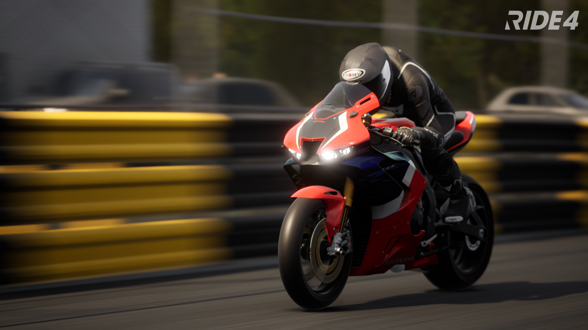 General 1920x1080 motorcycle Racing Motorcycle vehicle blurred blurry background headlights helmet video games