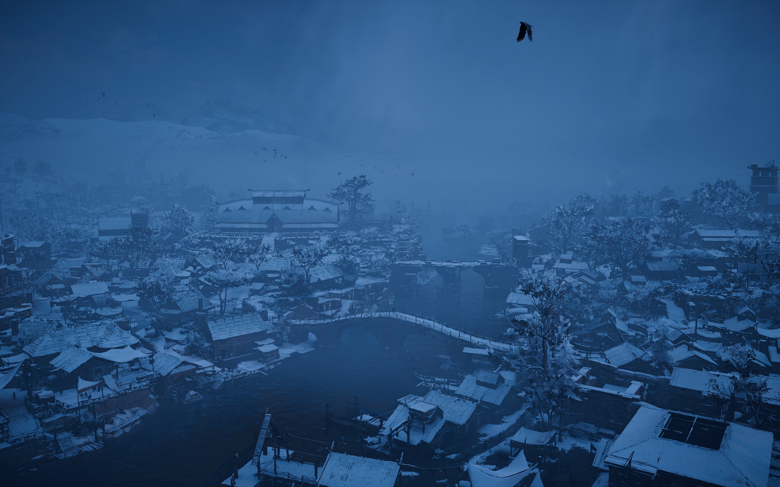 General 2560x1600 Assassin's Creed: Valhalla screen shot PC gaming York video games bridge water CGI