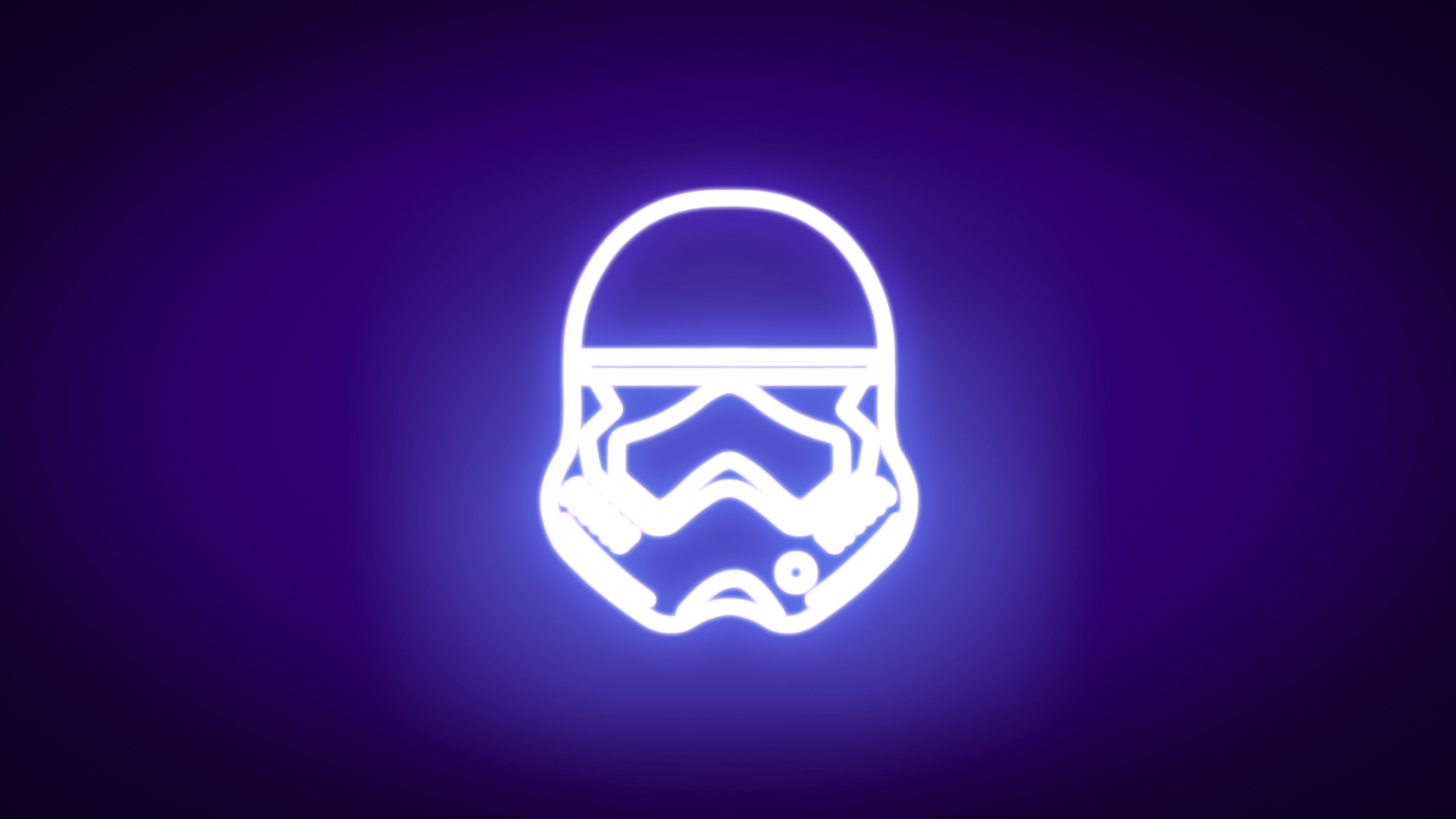 General 3840x2160 Star Wars neon simple background minimalism stormtrooper Imperial Forces Imperial Stormtrooper helmet purple background dark background