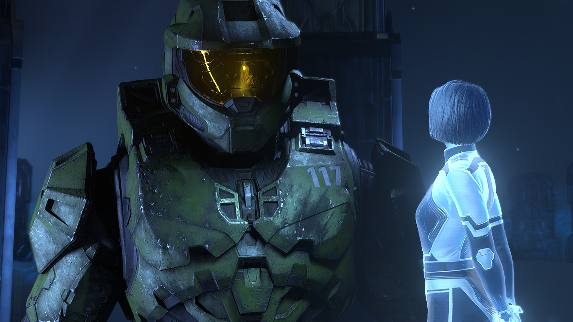 General 1920x1080 Gaming Series video games Halo Infinite Master Chief (Halo) Cortana (Halo) armor video game characters video game men CGI