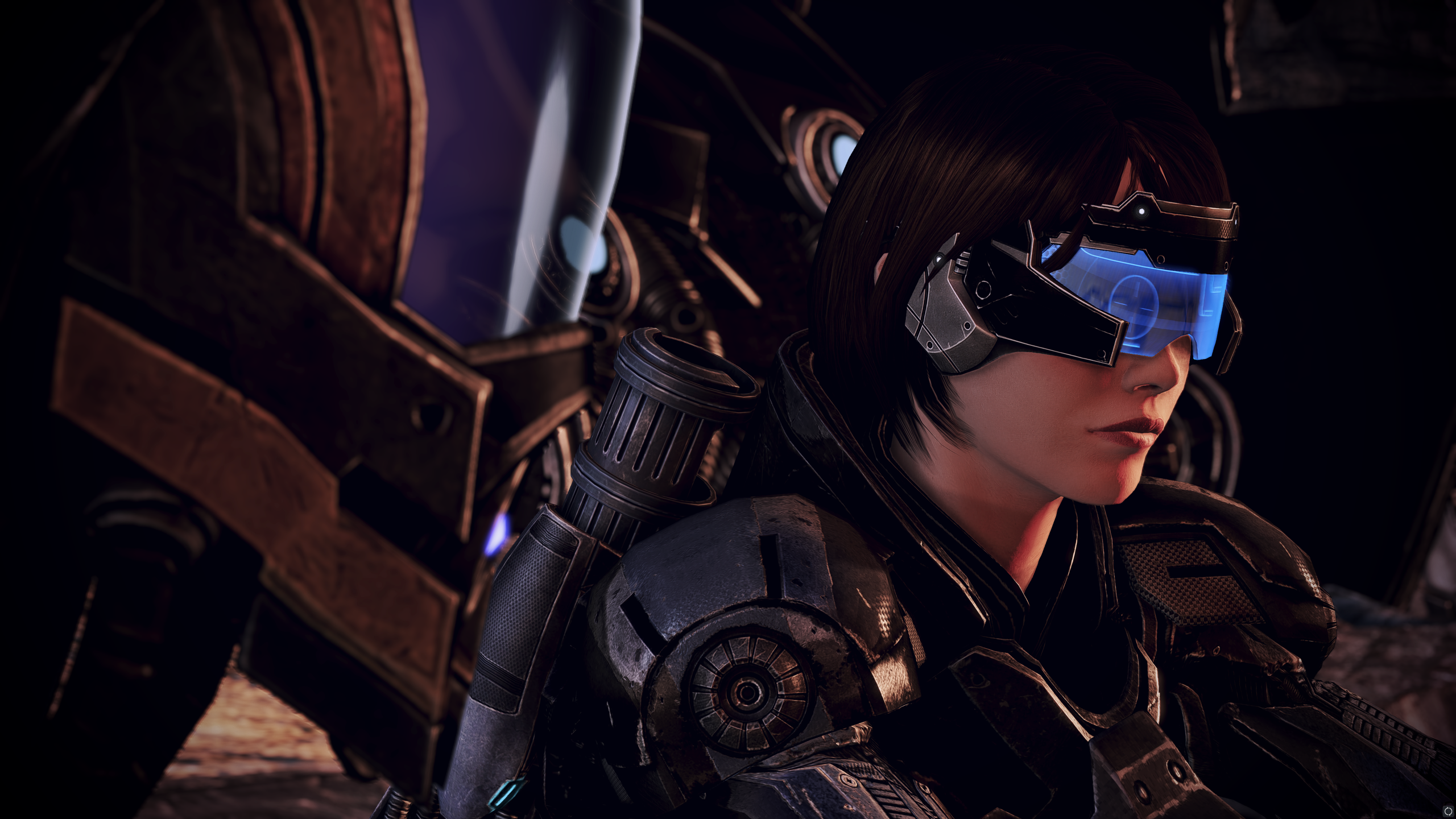 General 2560x1440 video games CGI Mass Effect Mass Effect 3 Commander Shepard video game art screen shot video game characters technology short hair armor