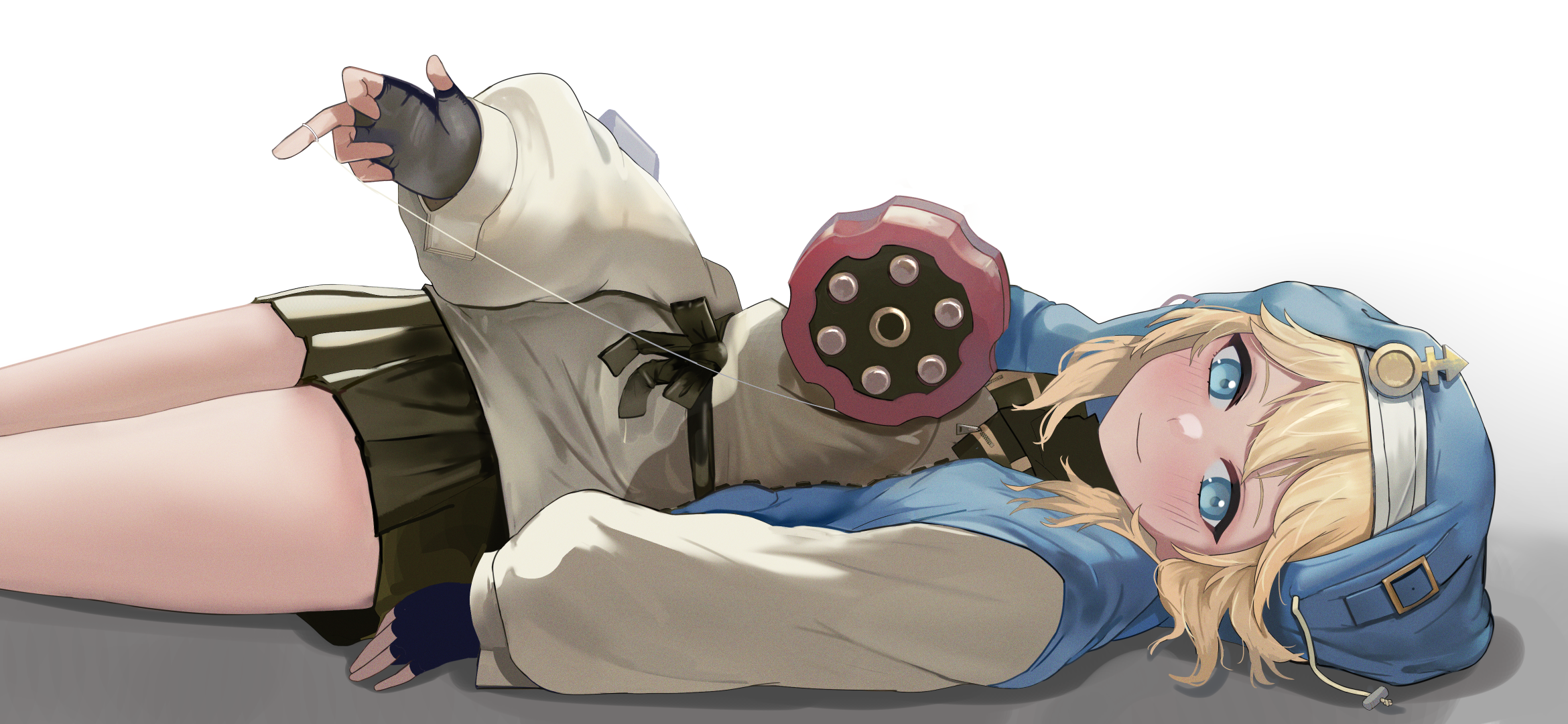 Anime 2340x1080 Bridget (guilty gear) blonde Guilty Gear blue eyes lying on back video games video game characters anime men