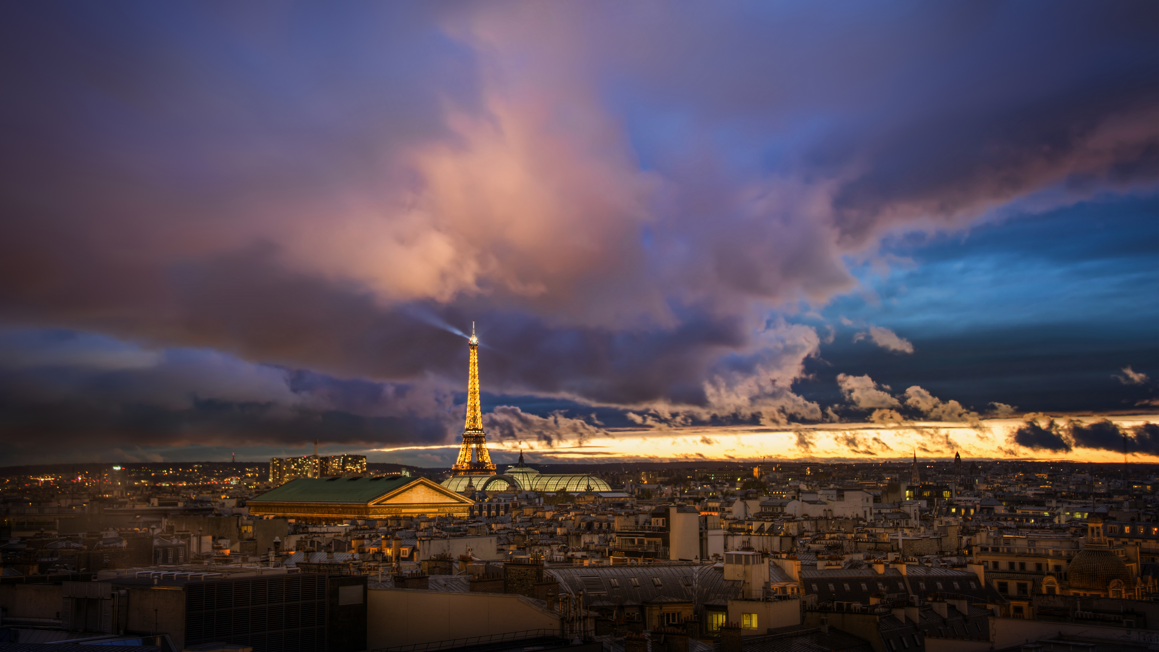 General 3840x2160 Trey Ratcliff photography 4K France city Eiffel Tower clouds