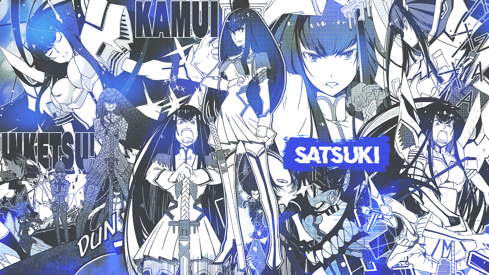 Anime 1920x1080 manga DinocoZero collage Kill la Kill Kiryuin Satsuki anime girls