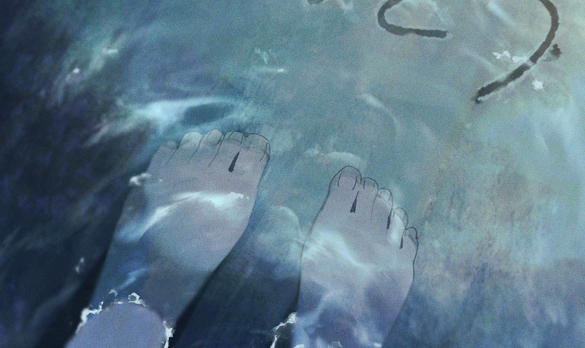 Anime 2048x1220 water anime feet toes