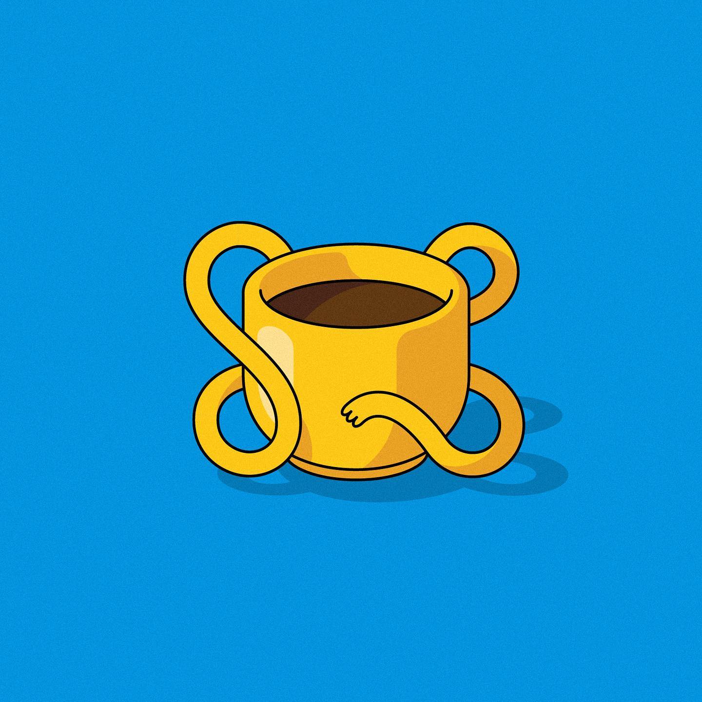 General 1440x1440 Adventure Time cartoon drink cup Jake the Dog minimalism digital art simple background