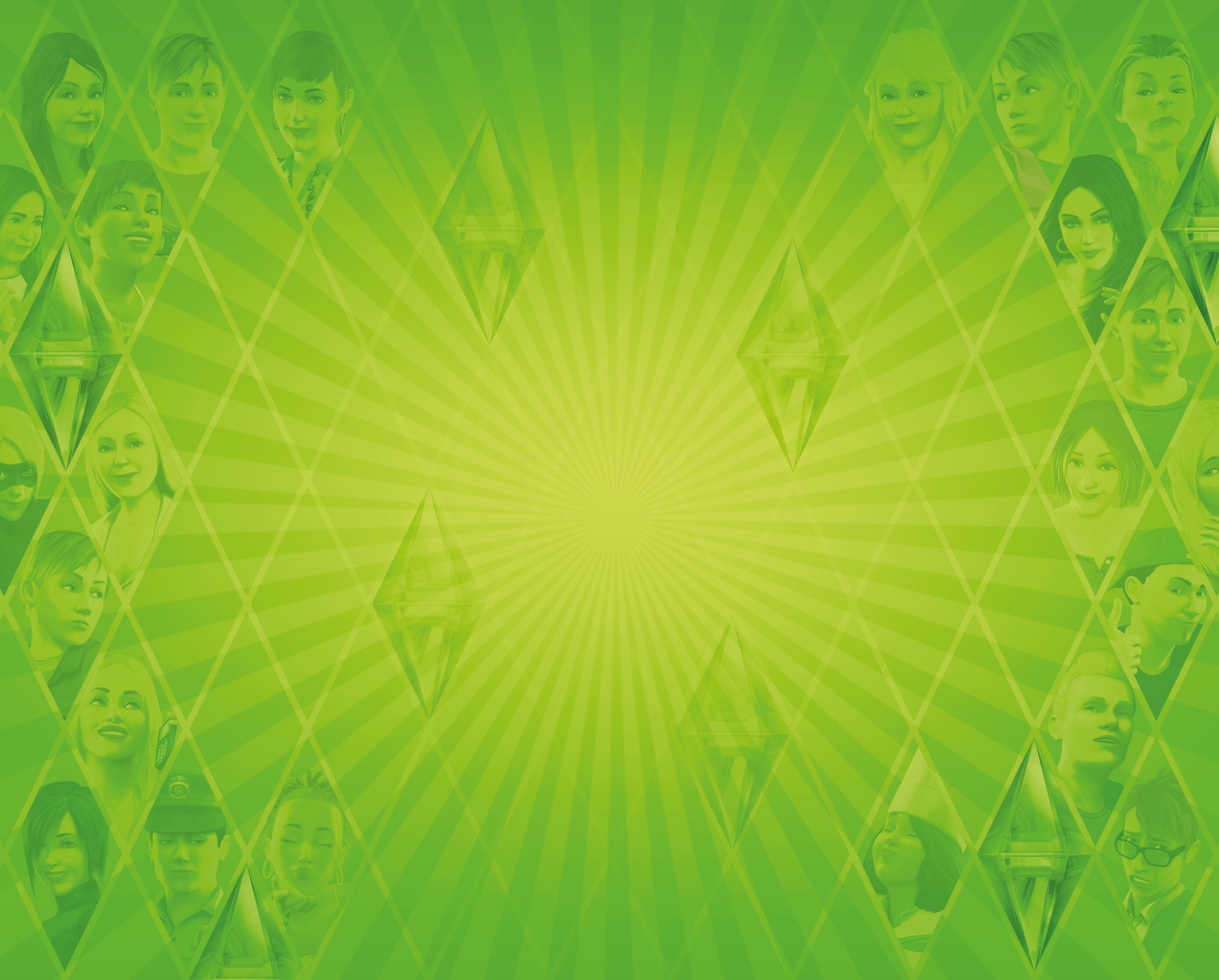 General 2775x2231 The Sims 3 rhombus video game art men women video games green simple background green background collage