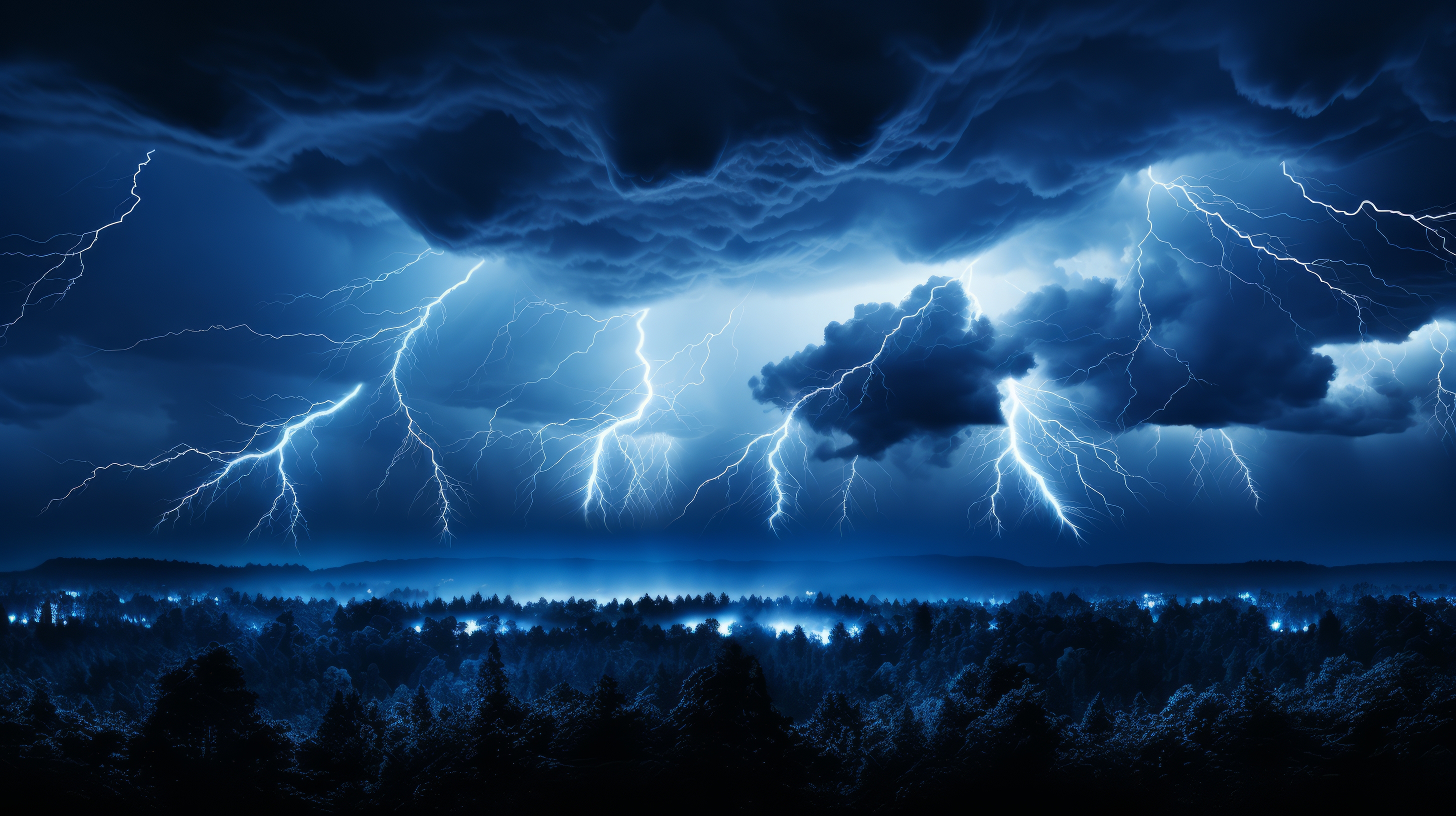 General 2912x1632 AI art storm clouds lightning thunder storm digital art sky nature