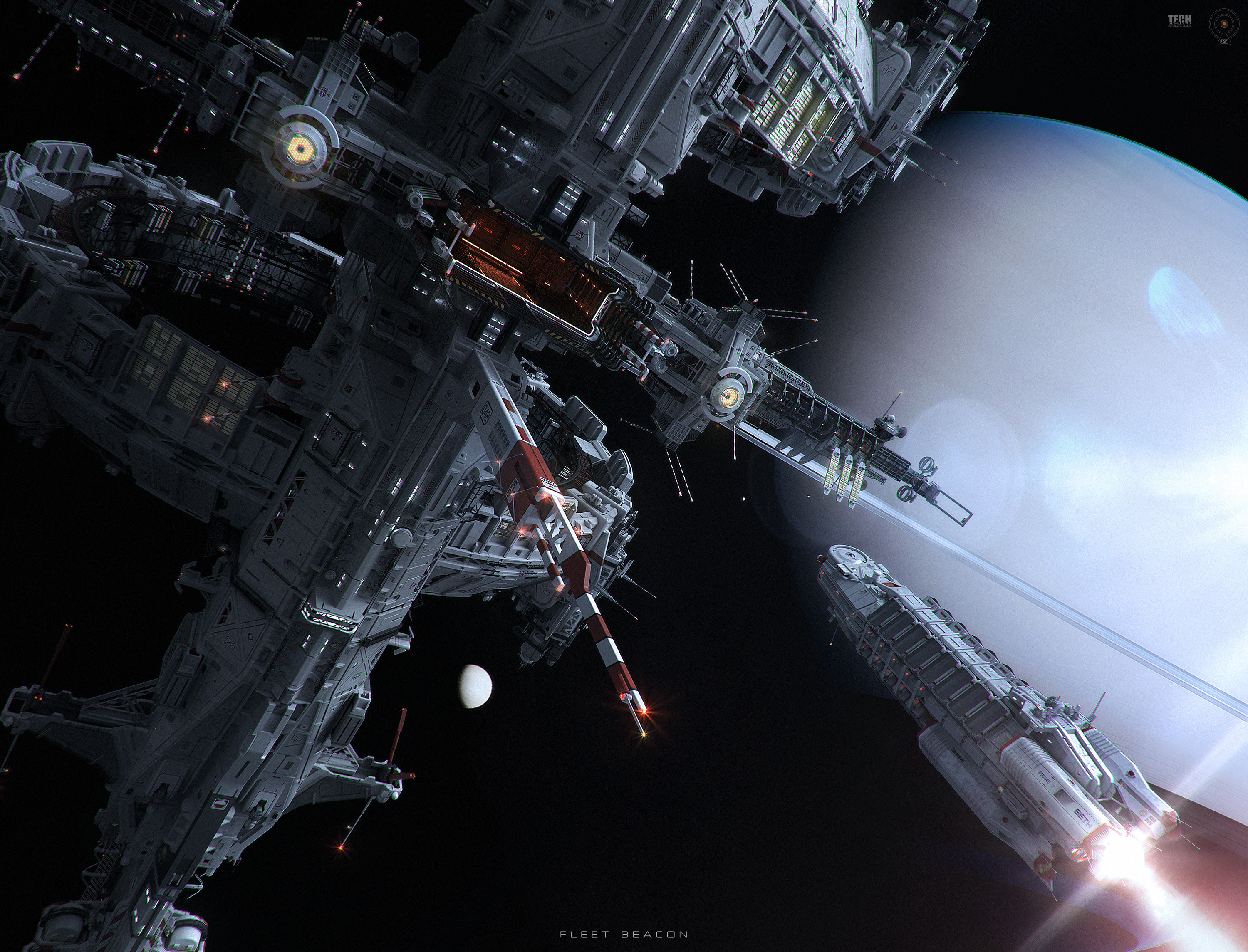 General 3000x2289 space station space planet technology digital art watermarked caption