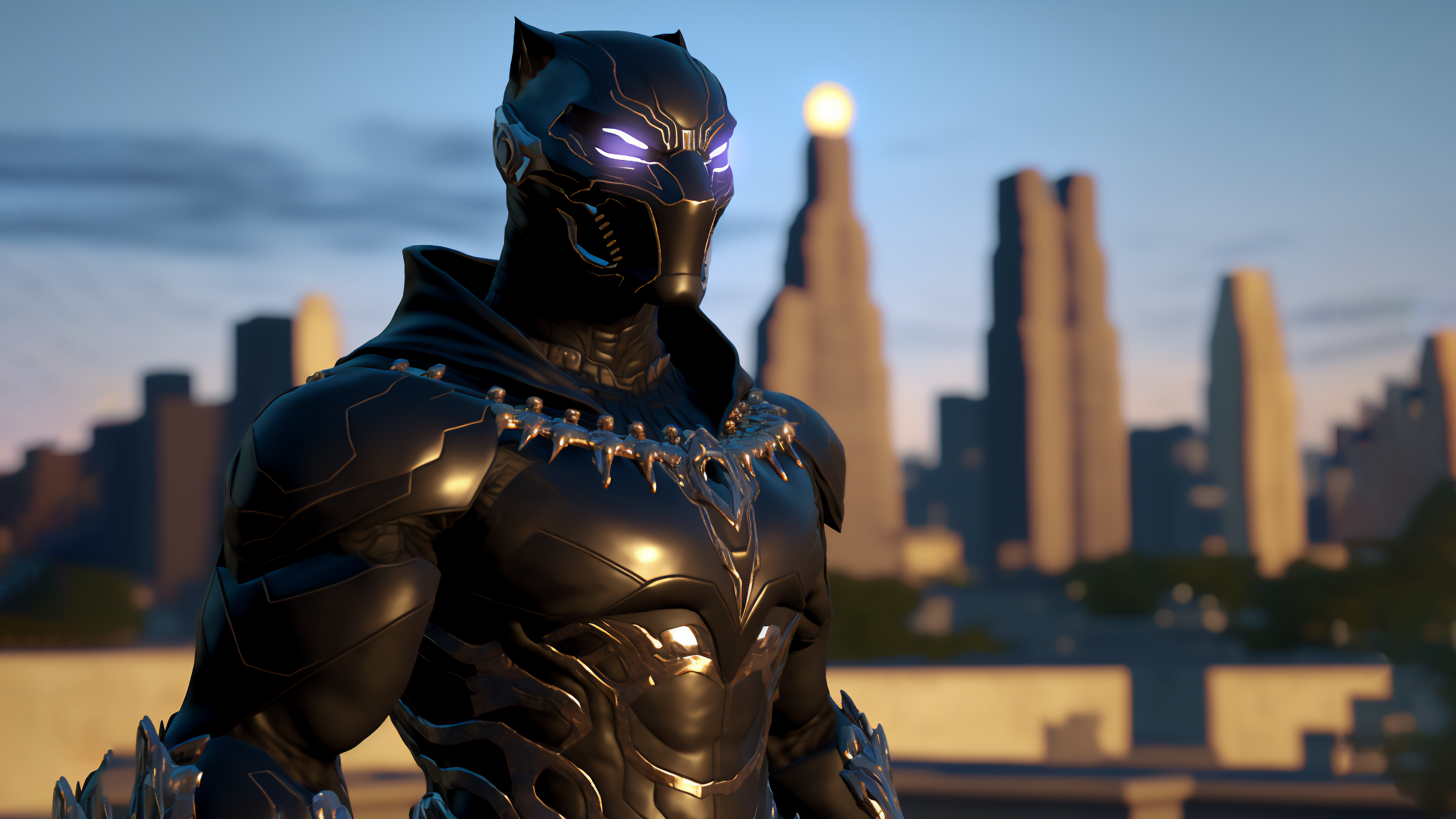 General 3640x2048 bodysuit superhero Marvel Comics AI art Black Panther building