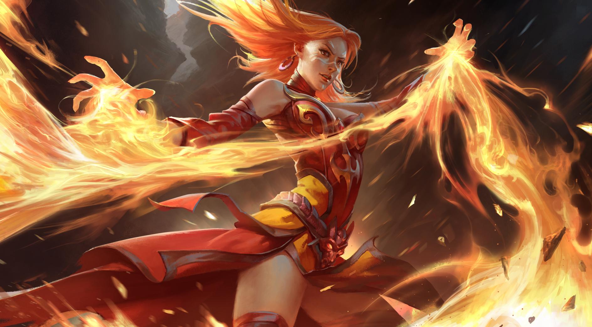 General 1888x1044 Dota 2 Valve Corporation PC gaming video game girls video game art fantasy art fantasy girl magic fire