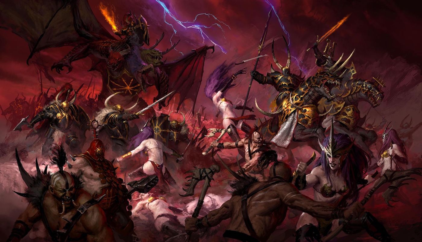 General 1400x803 Warhammer age of sigmar Daughters of Khaine battle digital art