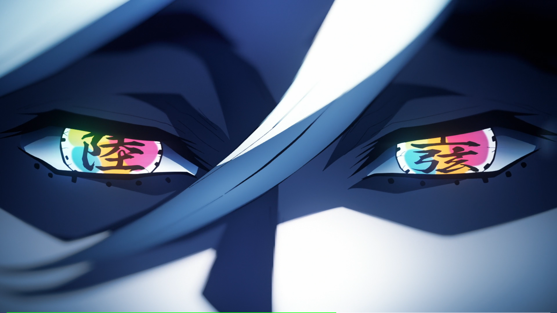 Anime 1920x1080 Kimetsu no Yaiba anime Anime screenshot Doma (Kimetsu no Yaiba) multi-colored eyes anime boys eyes face looking at viewer