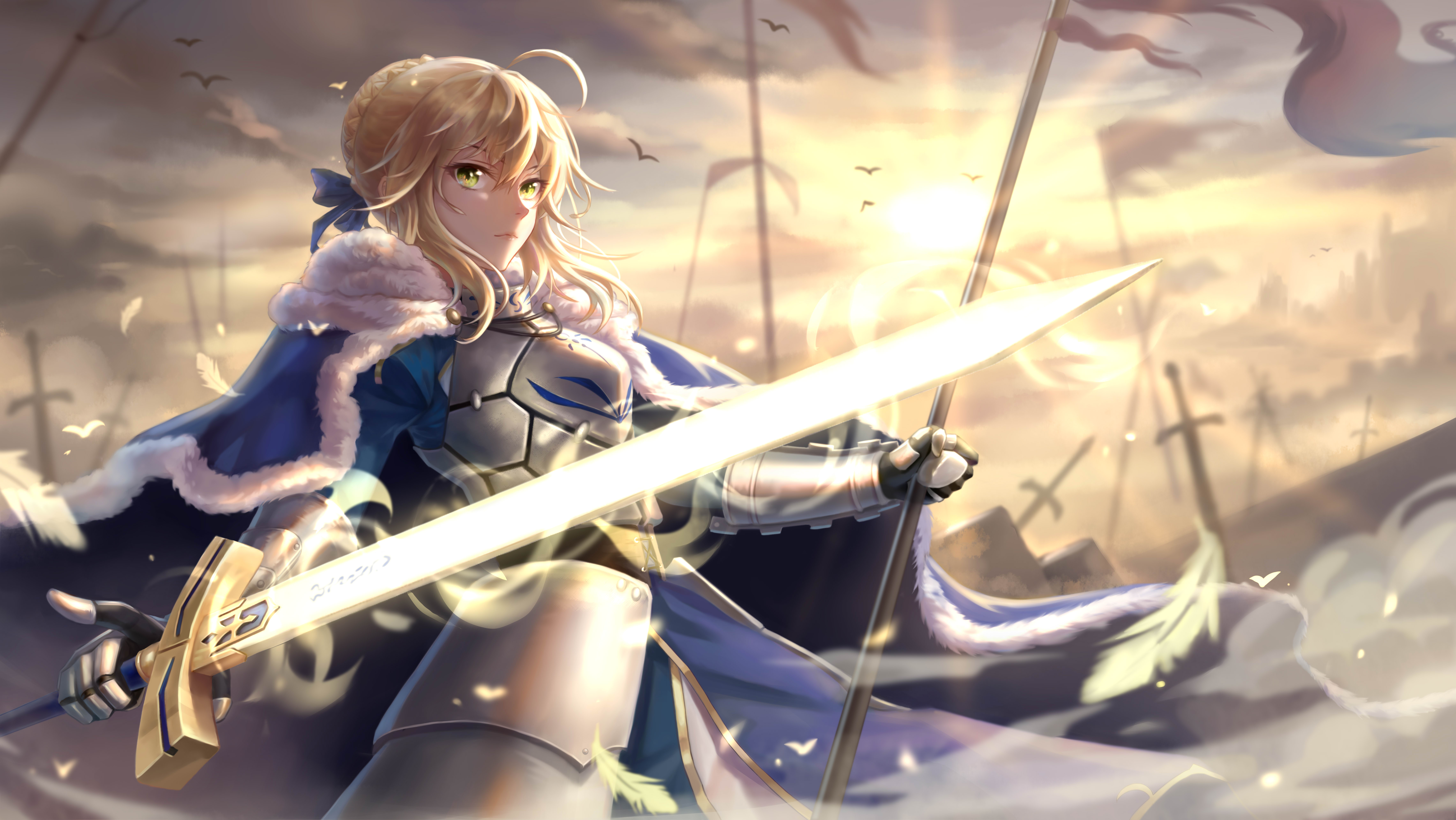 Anime 7086x3988 anime anime girls Excalibur Fate series Fate/Stay Night Fate/Grand Order Artoria Pendragon Saber blonde