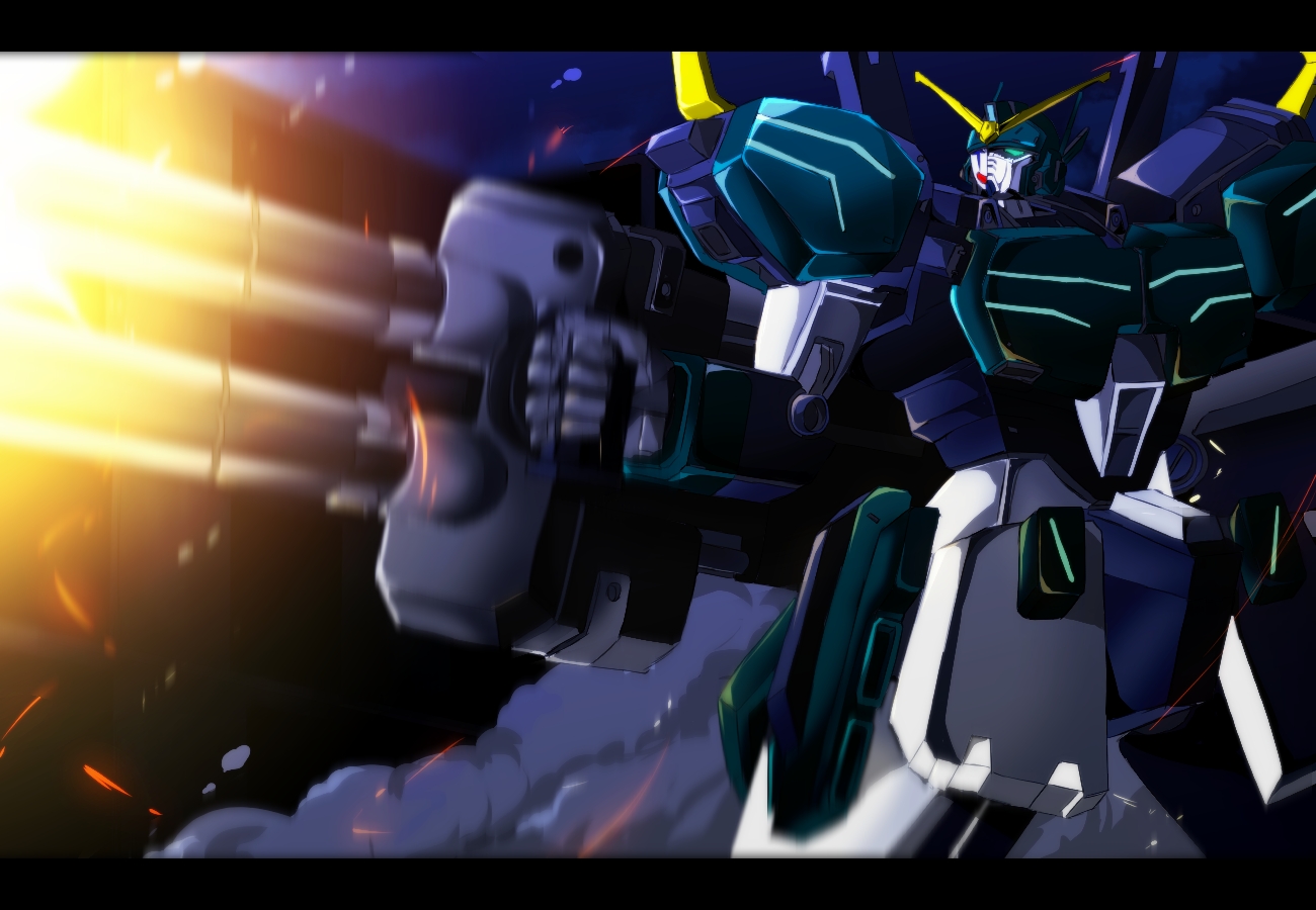 Anime 1300x900 Gundam Heavyarms Custom digital art artwork fan art anime Gundam Mobile Suit Gundam Wing Super Robot Taisen mechs