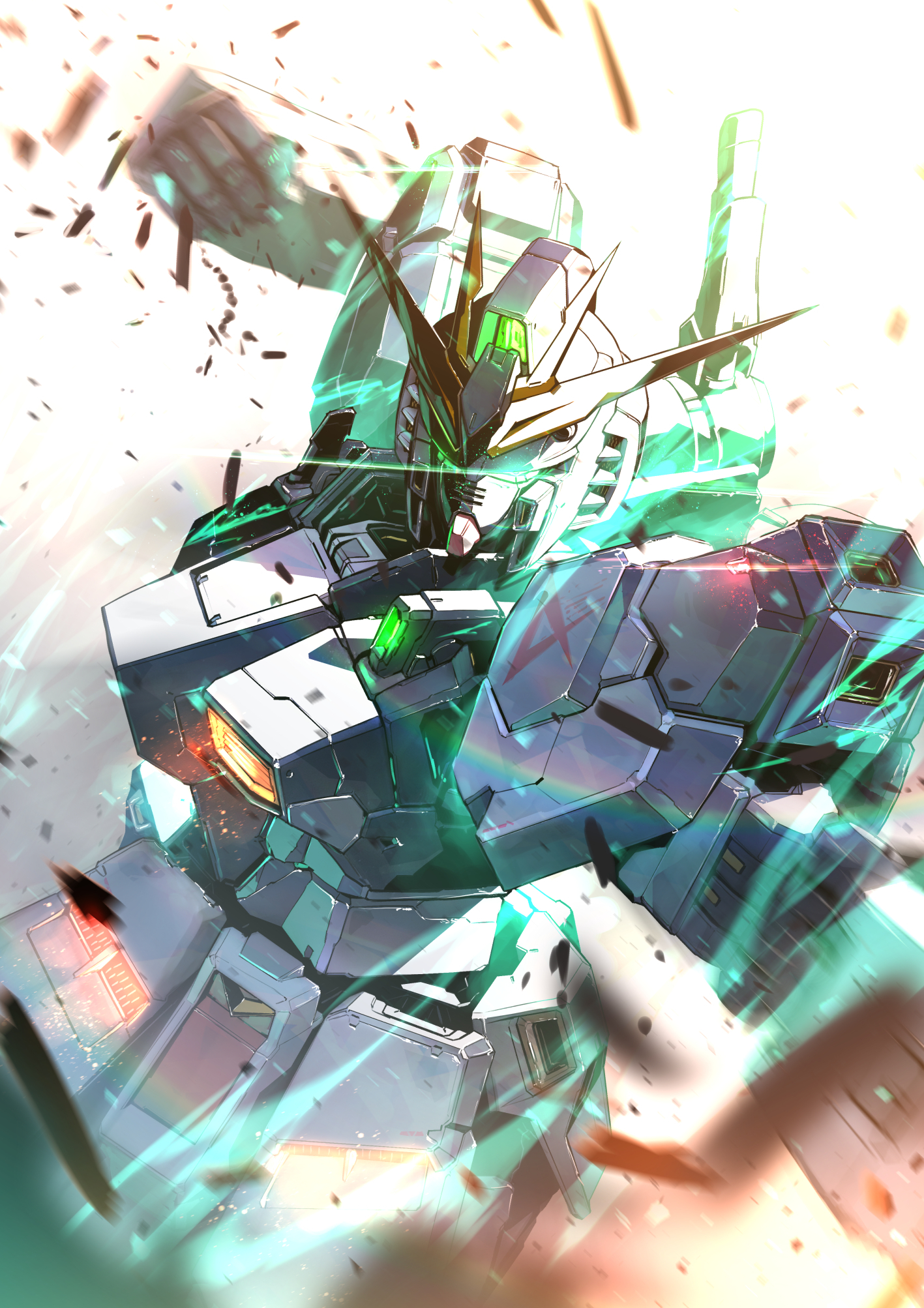Anime 1417x2006 anime mechs Super Robot Taisen Gundam Mobile Suit Gundam Char&#039;s Counterattack RX-93 v Gundam artwork digital art fan art