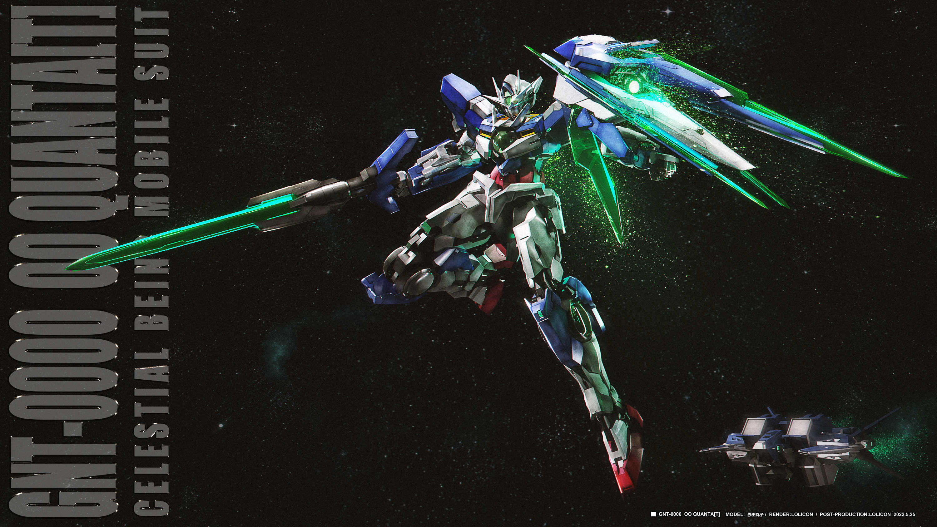 Anime 3000x1688 anime mechs Super Robot Taisen Gundam Mobile Suit Gundam 00 00 Qan[T] artwork digital art fan art