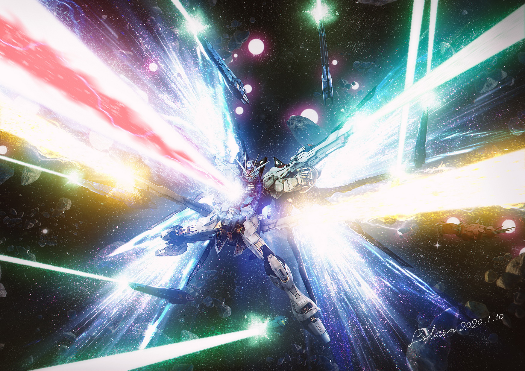 Anime 1754x1240 anime mechs Super Robot Taisen Gundam Mobile Suit Gundam SEED Destiny Strike Freedom Gundam artwork digital art fan art