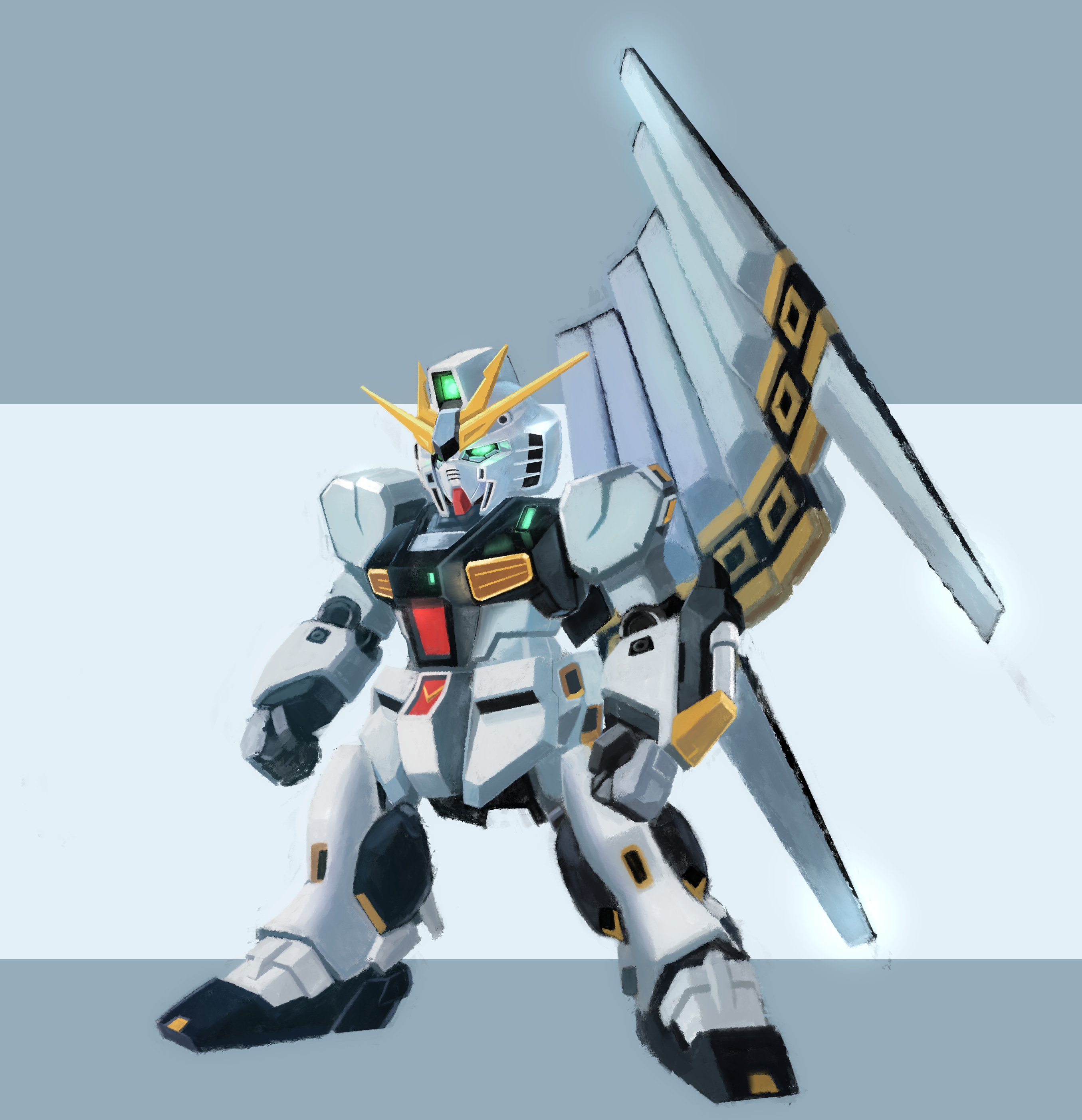 Anime 2710x2805 anime mechs Gundam Mobile Suit Gundam Char&#039;s Counterattack artwork digital art fan art Super Robot Taisen RX-93 v Gundam