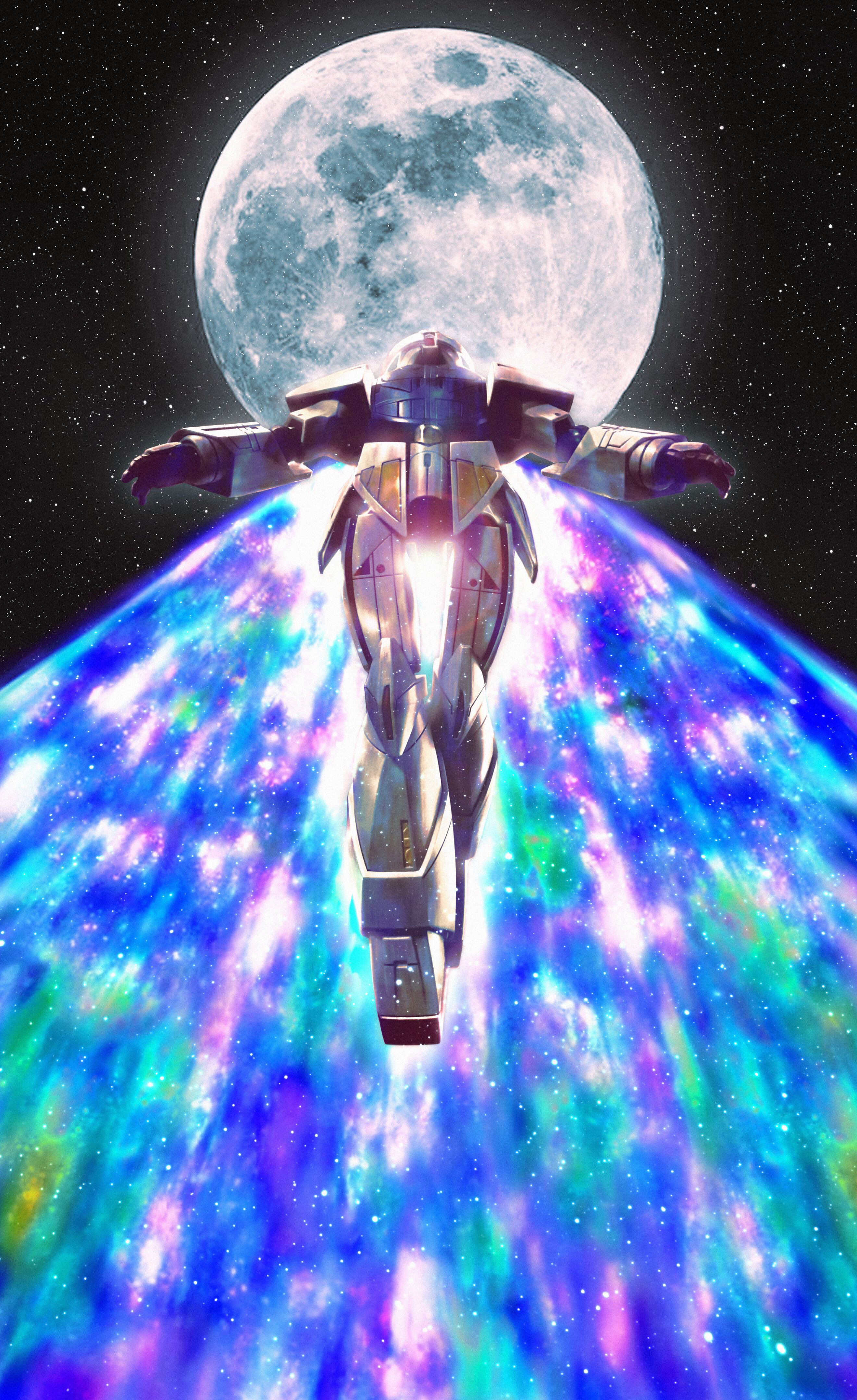 Anime 2640x4312 ∀ Gundam System-∀99 ∀ Gundam anime mechs Gundam Super Robot Taisen artwork digital art fan art