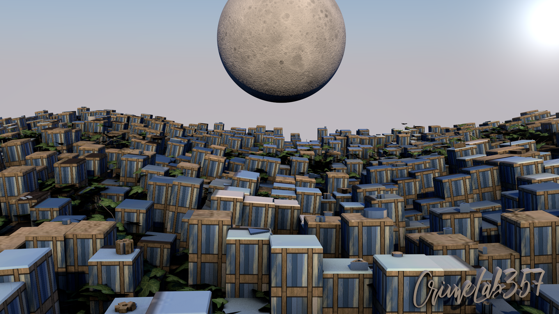 General 1920x1080 city space art 3D Abstract abstract planet
