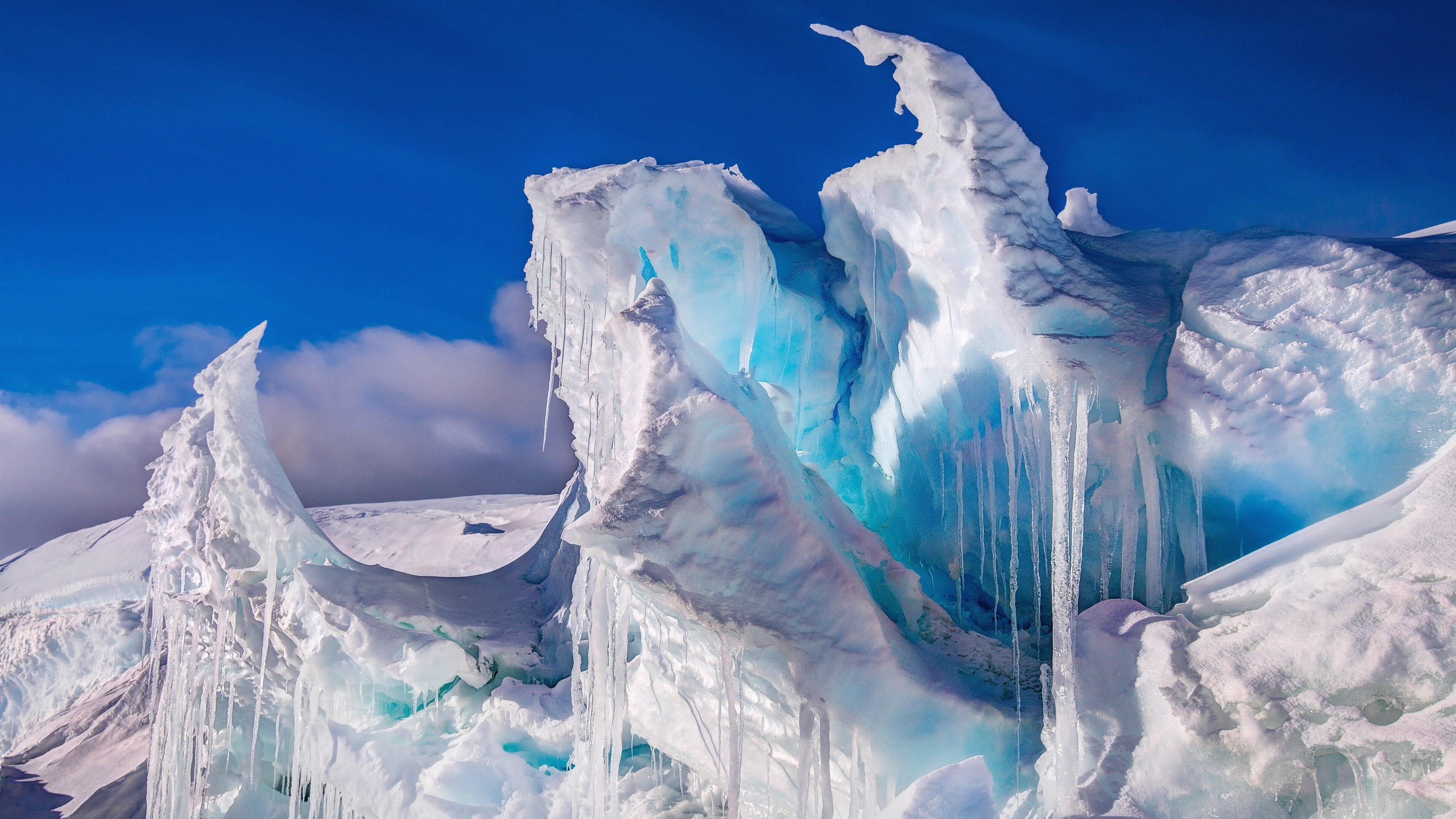 General 3840x2160 ice iceberg nature sky north pole icicle