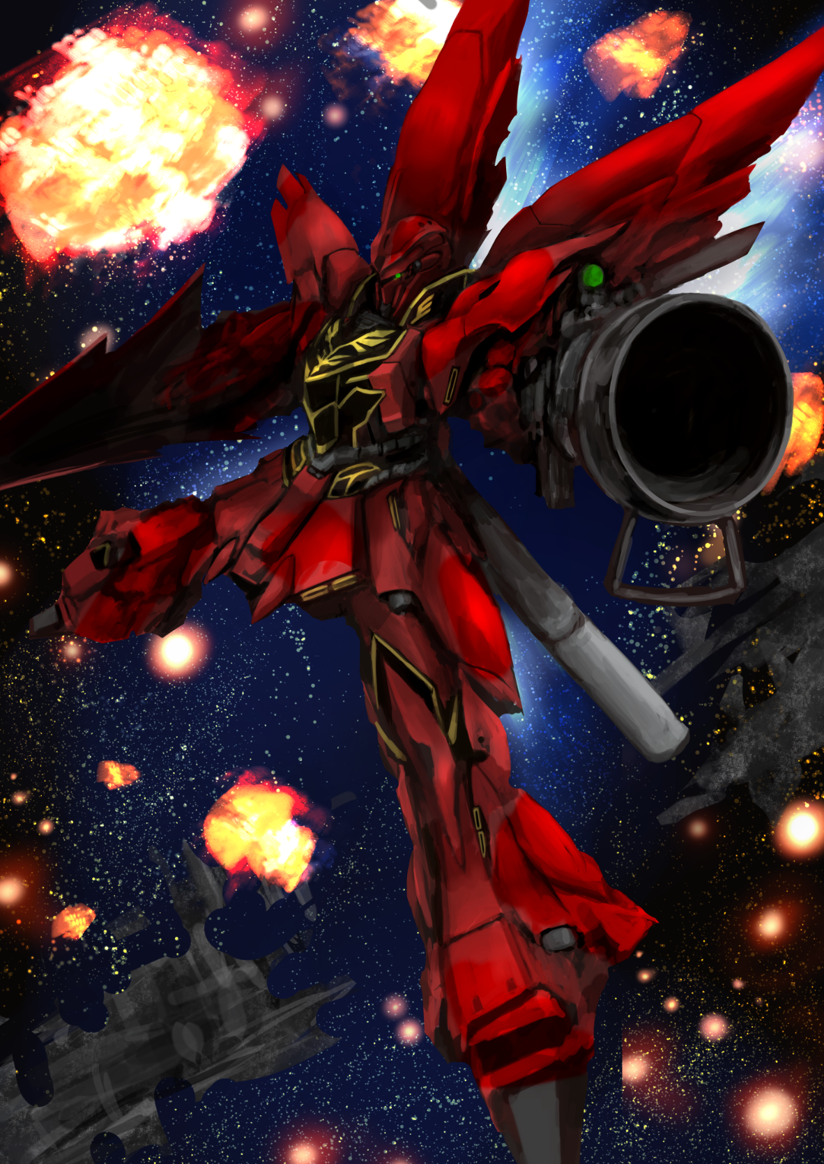 Anime 1182x1670 anime mechs Super Robot Taisen Mobile Suit Gundam Unicorn Sinanju Mobile Suit artwork digital art fan art