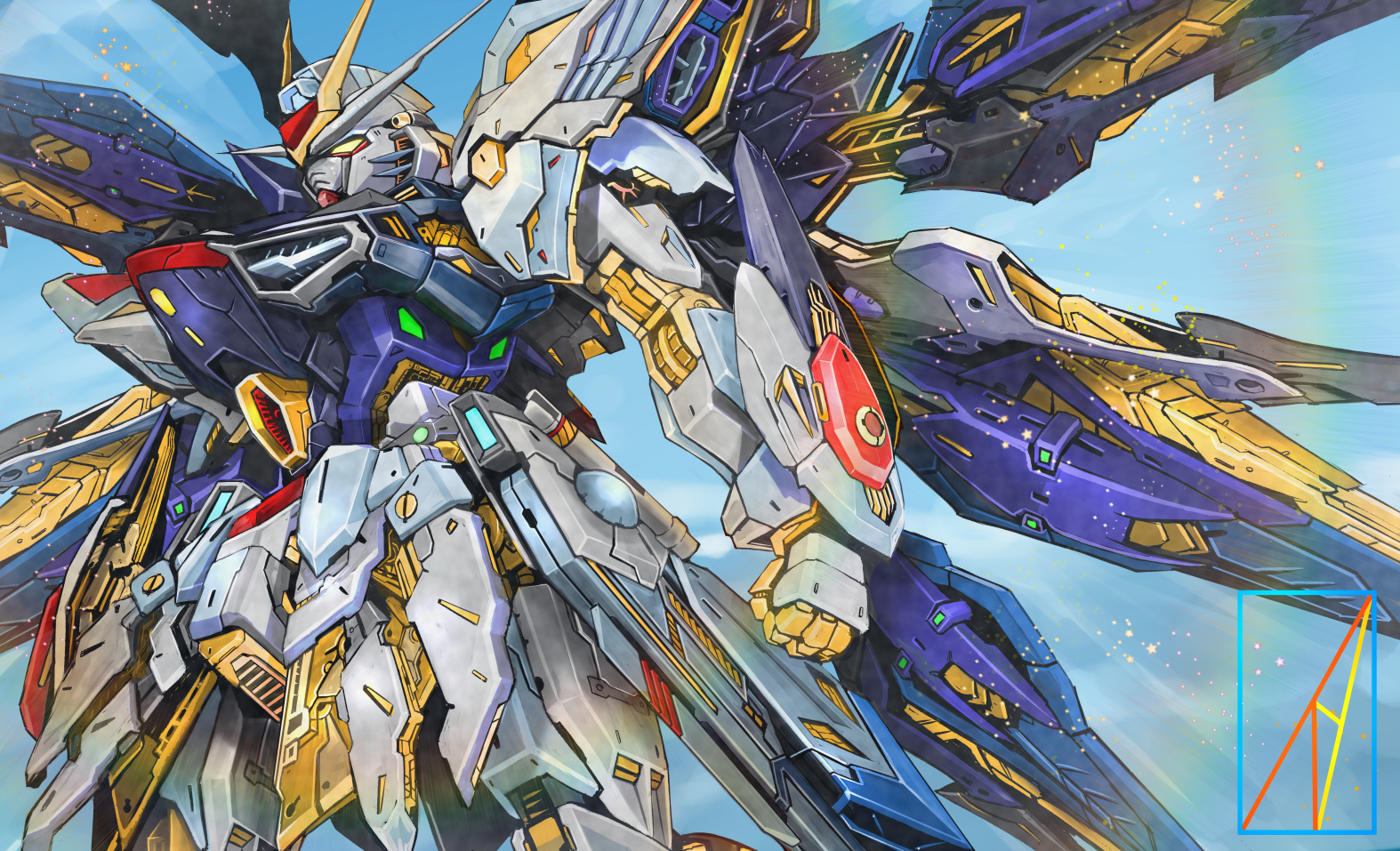 Anime 1574x957 anime mechs Super Robot Taisen Gundam artwork digital art fan art Strike Freedom Gundam Mobile Suit Gundam SEED Destiny
